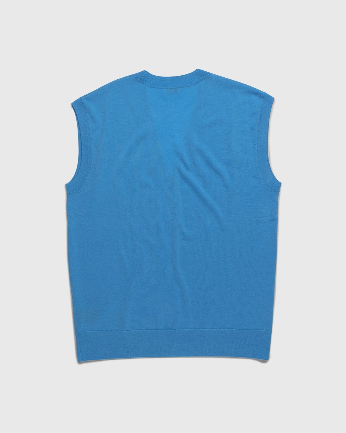 Dries van Noten – Merino Sleeveless Sweater Madonna - Knitwear - Blue - Image 2