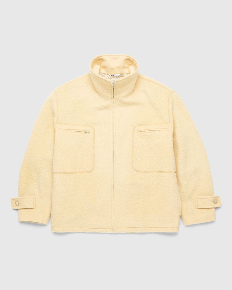 Brushed Suri Alpaca Mohair Blouson Yellow