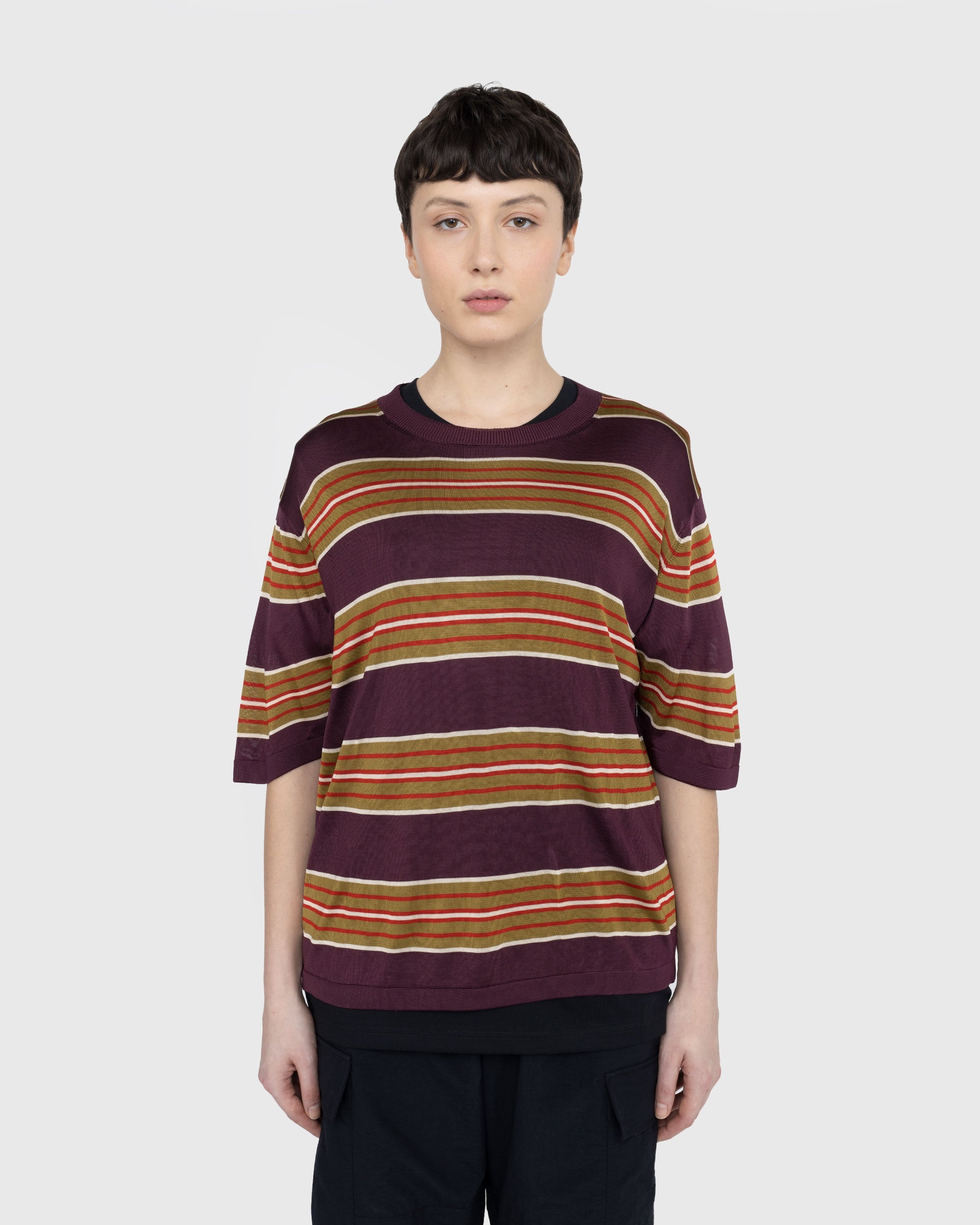 Dries van Noten – Mias Knit T-Shirt Burgundy - T-Shirts - Red - Image 3