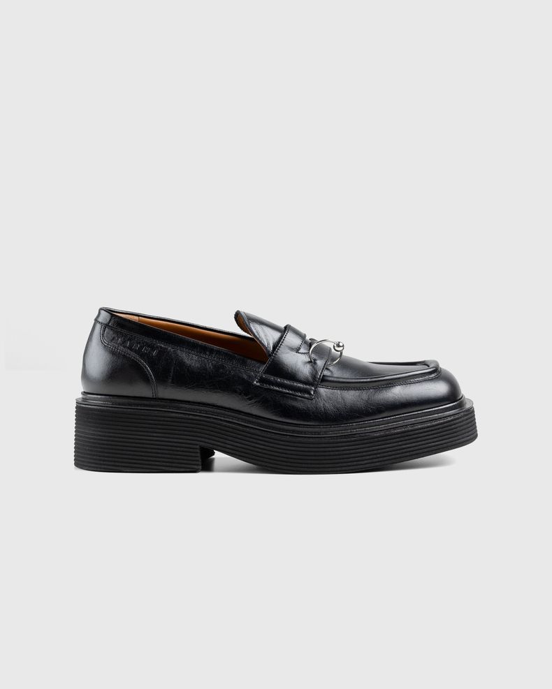 Shiny Leather Moccasin Black