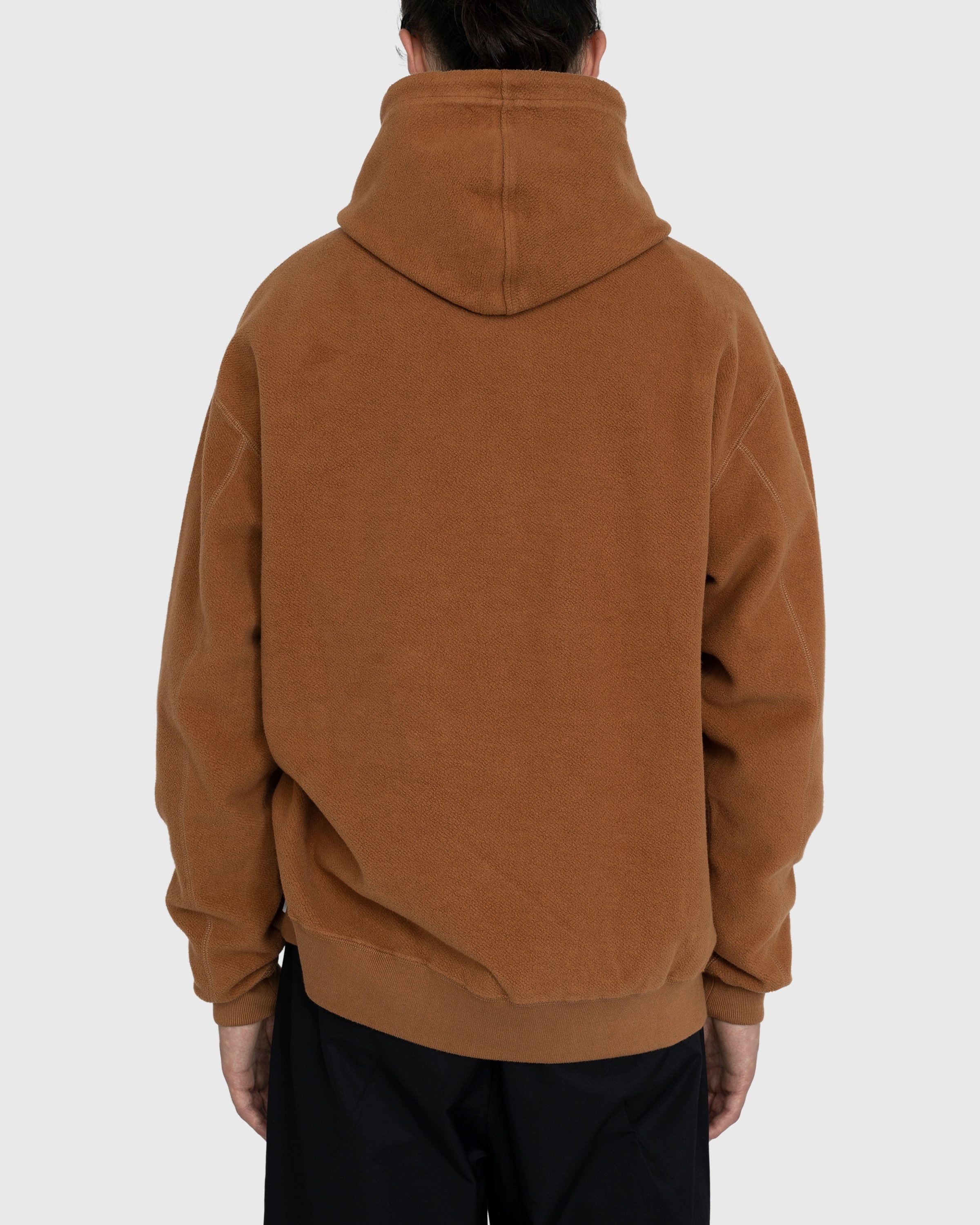 Highsnobiety – Script Logo Reverse Fleece Hoodie Brown - Sweats - Brown - Image 3