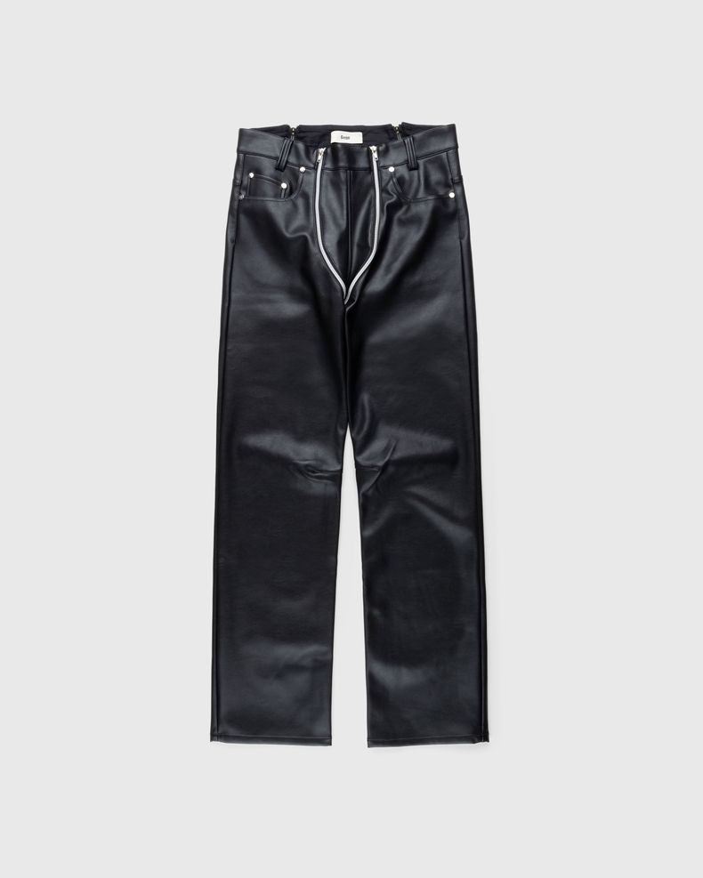 Lata Pleather Trousers Black