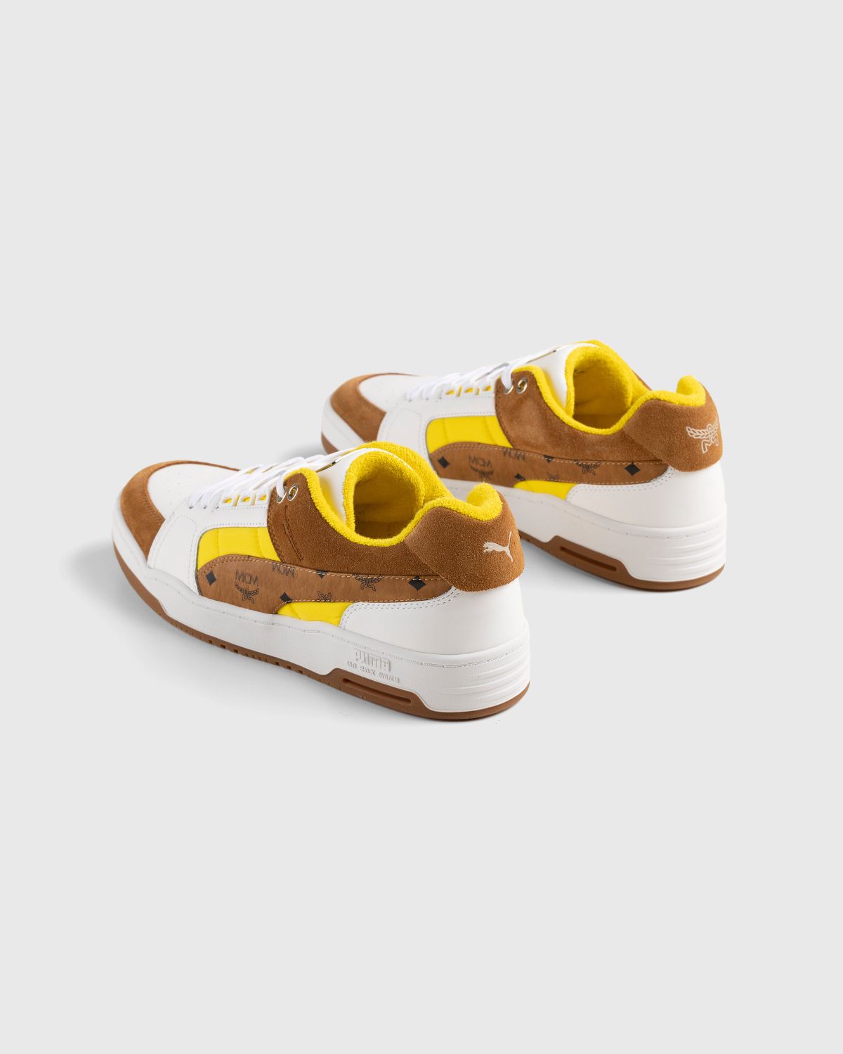 Puma x MCM – Slipstream Lo White/Yellow - Low Top Sneakers - Beige - Image 4