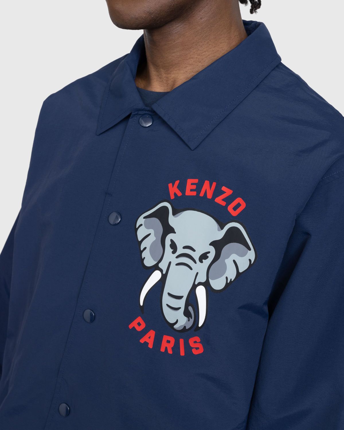 Kenzo – Elephant Coach Jacket Midnight Blue - Outerwear - Blue - Image 4