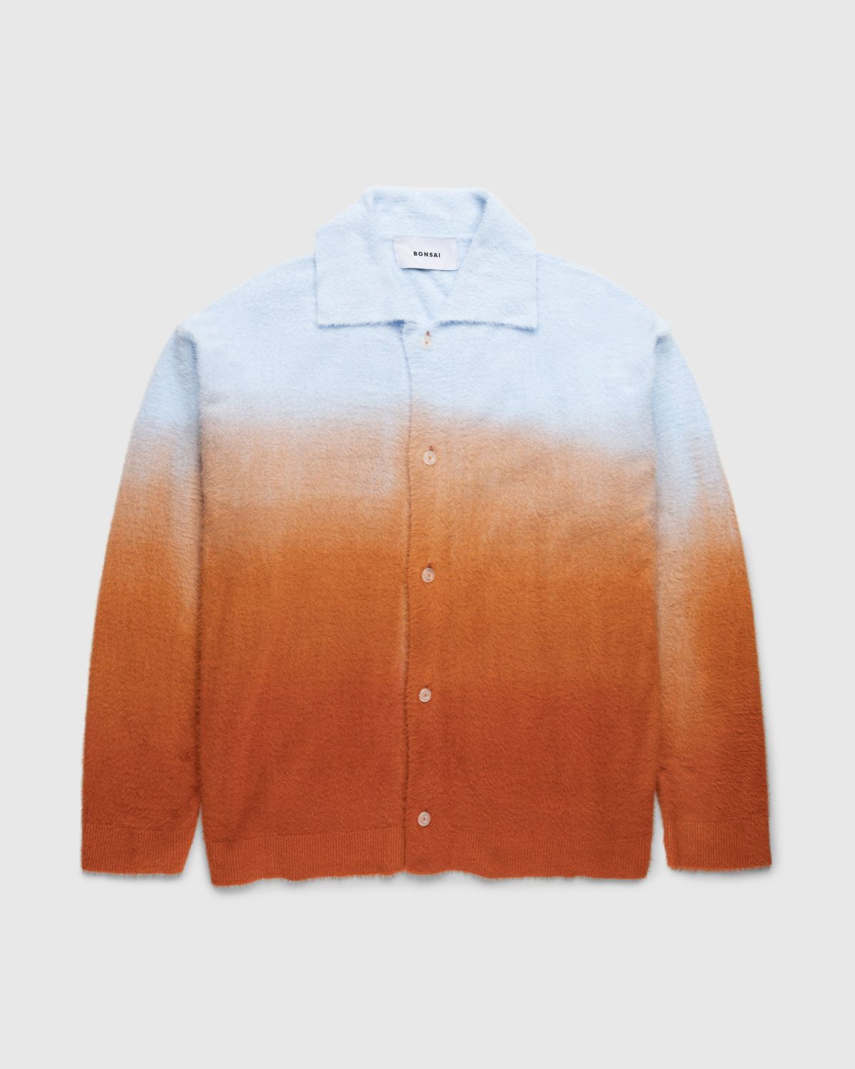 Bonsai – Knit Long-Sleeve Shirt Sunset - Shirts - Orange - Image 1