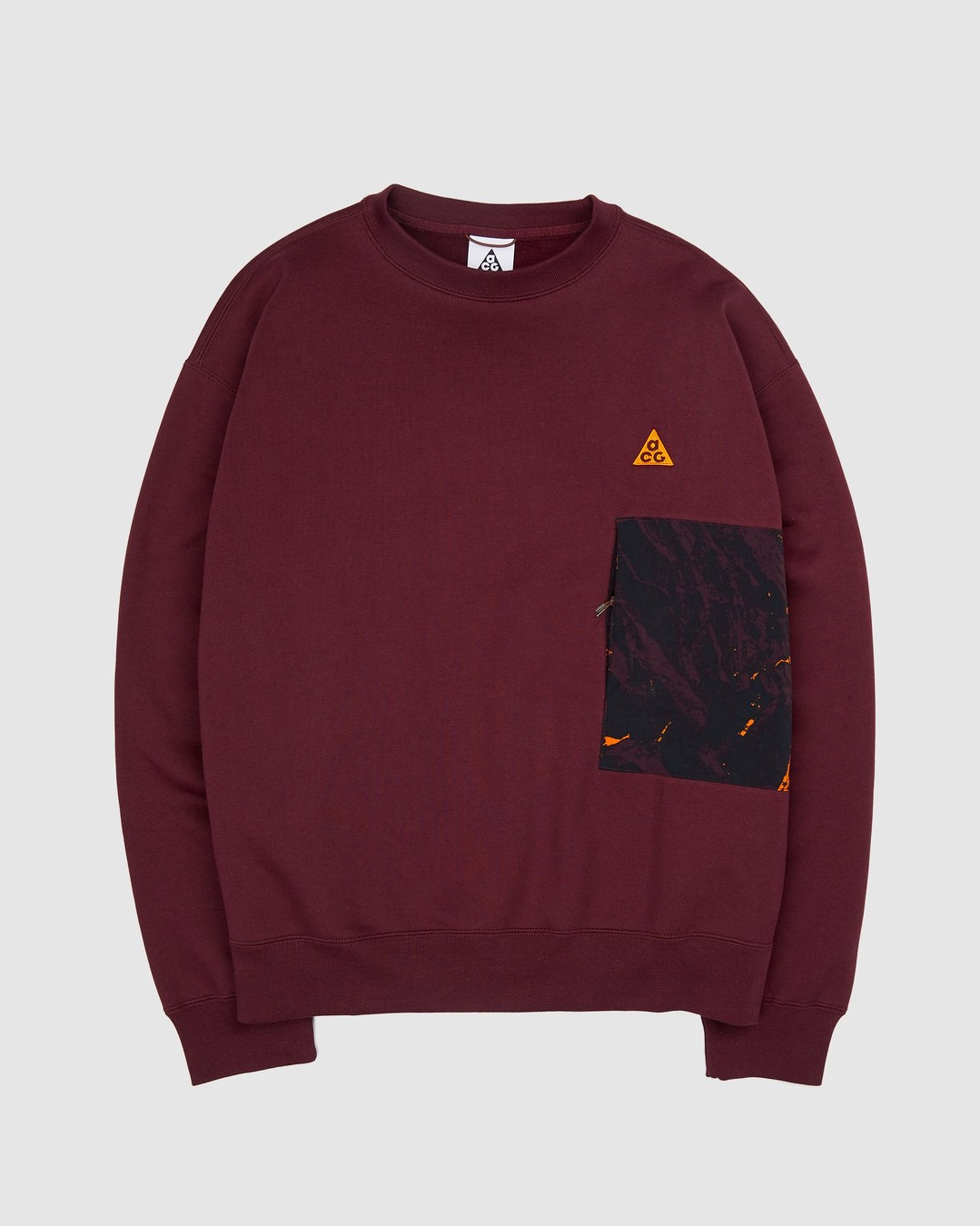 Nike ACG – Allover Print Crew Sweater Burgundy - Sweats - Red - Image 1