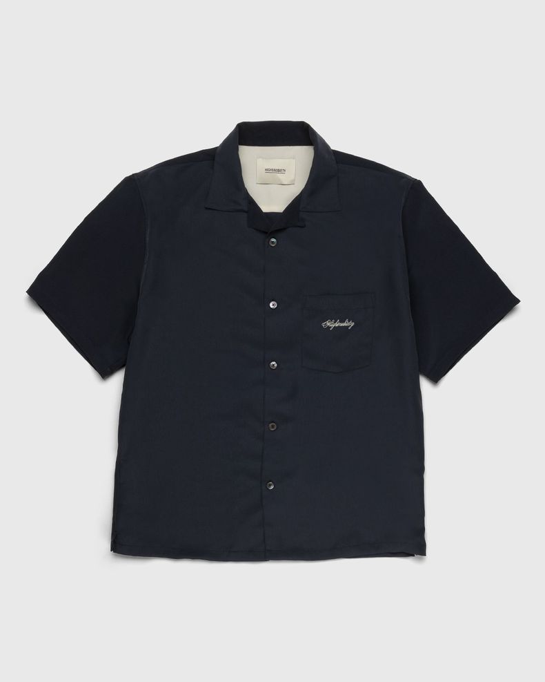 Highsnobiety – Rayon Short-Sleeve Shirt Navy Cream