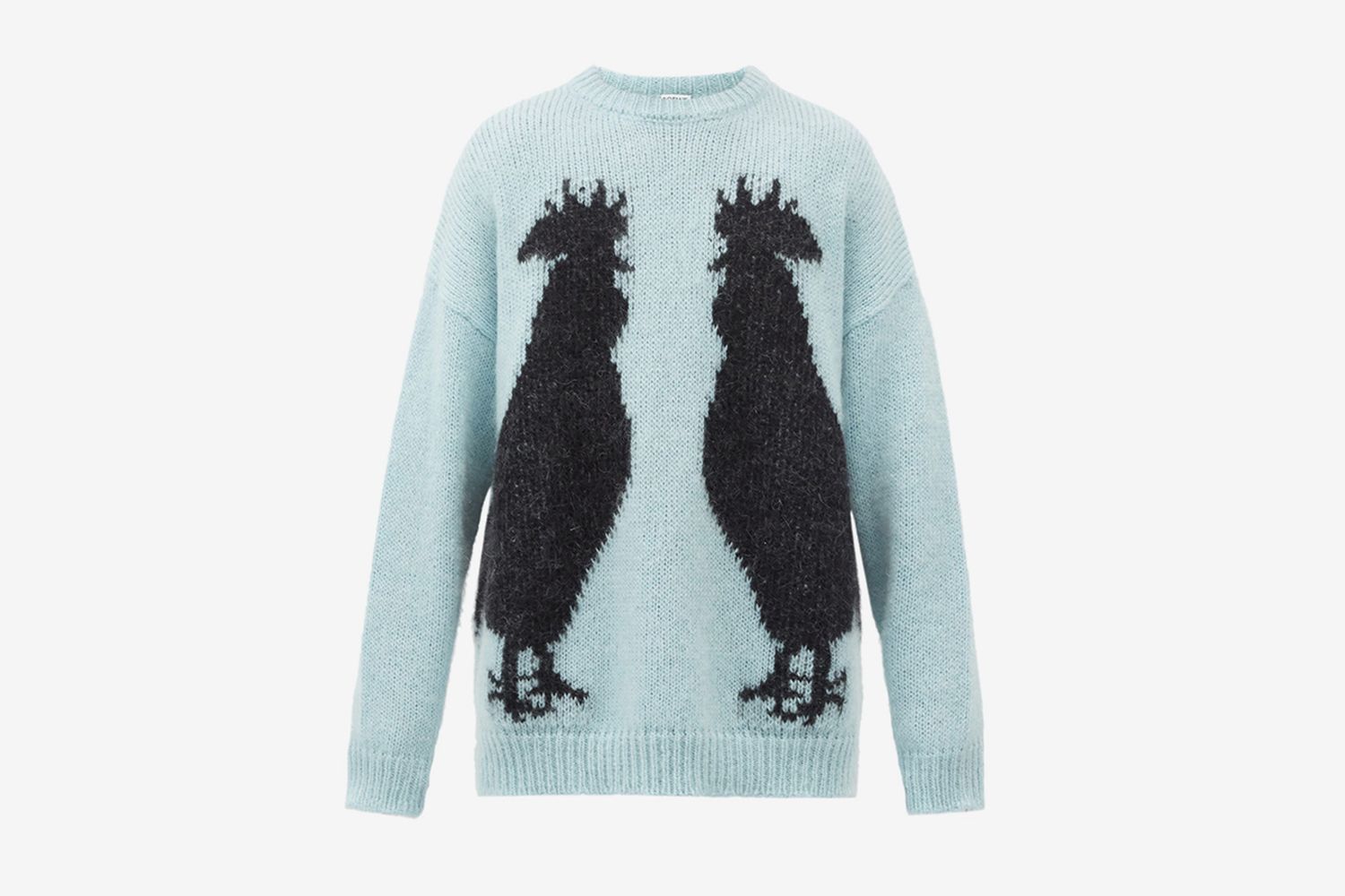 Rooster-Jacquard Mohair-Blend Sweater