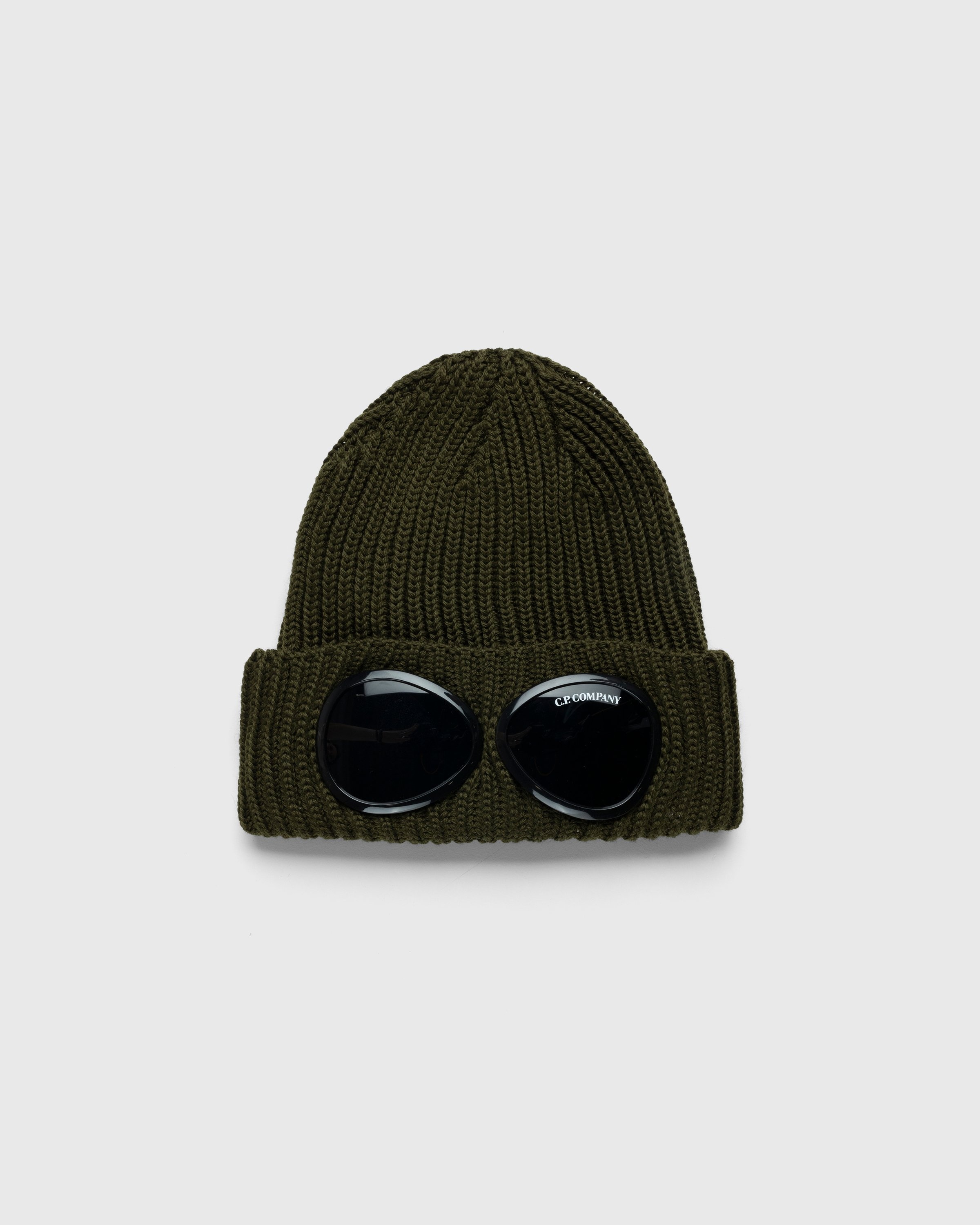 C.P. Company Extra Fine Merino Wool Goggle Beanie Green