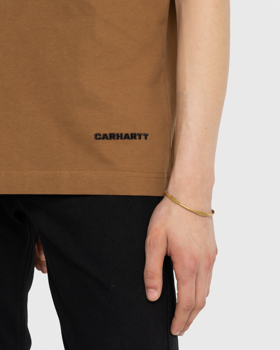 Carhartt WIP – Link Script T-Shirt Brown - Tops - Brown - Image 5