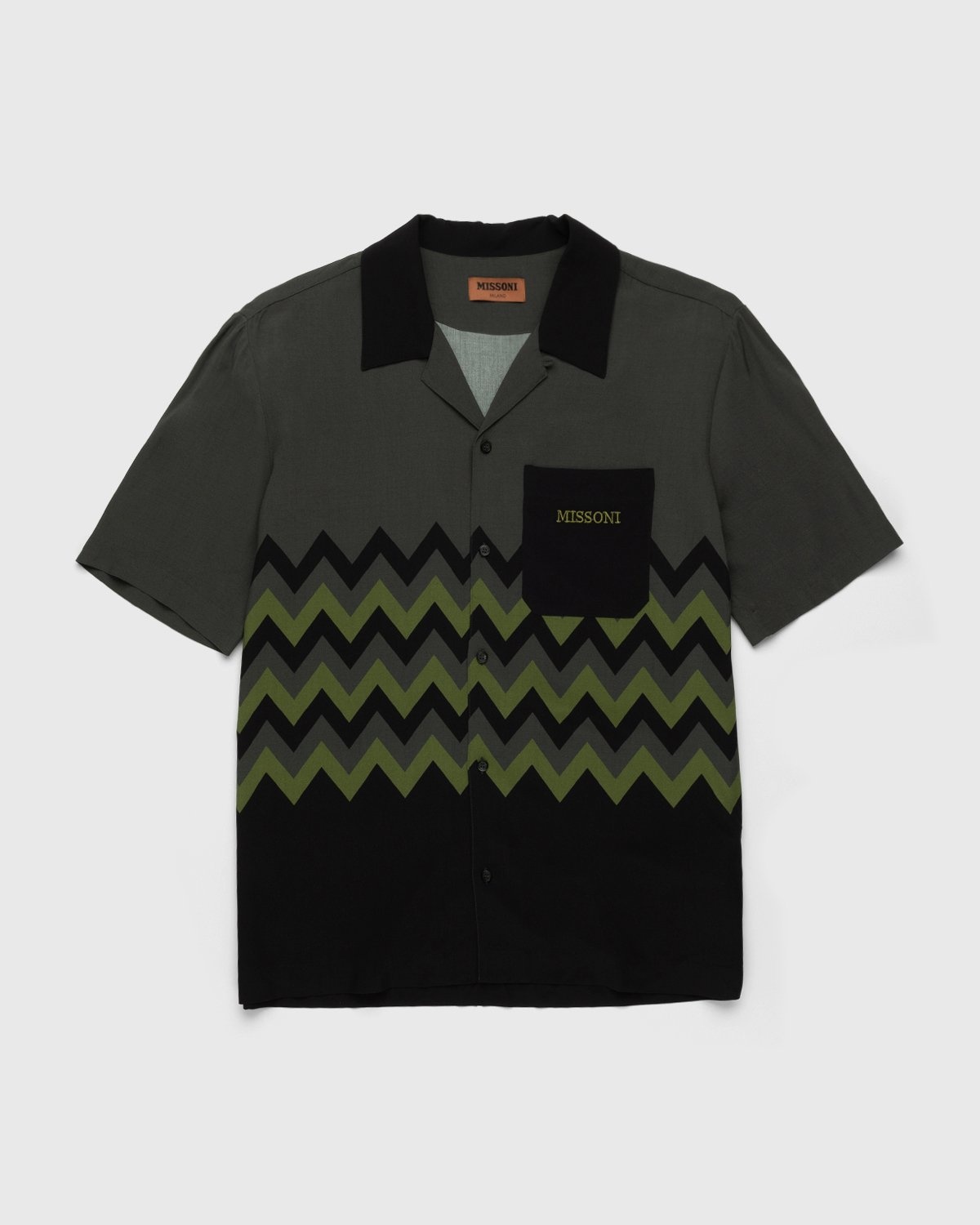 Missoni – Zig Zag Camp Shirt Green - T-shirts - Multi - Image 1