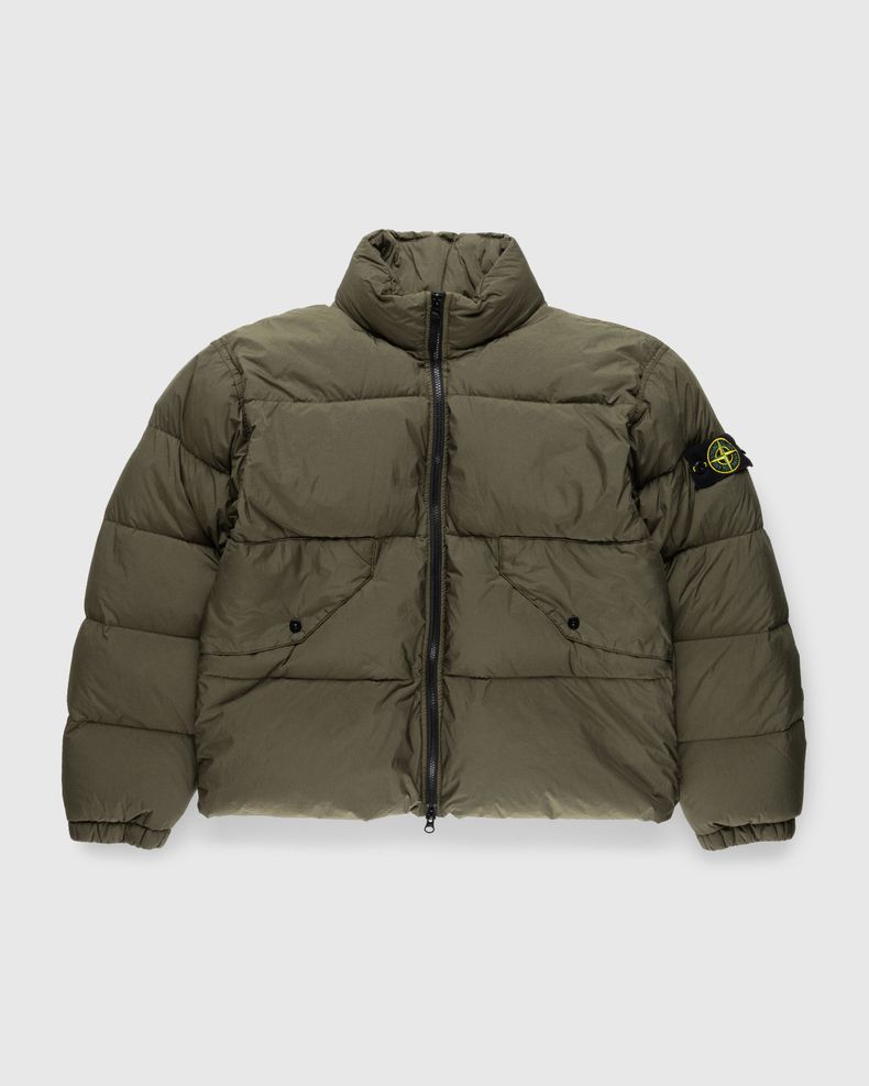 Garment-Dyed Recycled Nylon Down Jacket Olive
