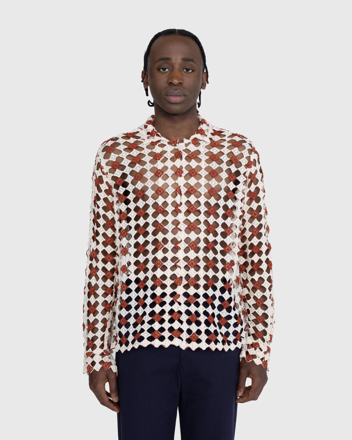 Bode – Diamond Lace Long-Sleeve Shirt Beige - Shirts - Beige - Image 2