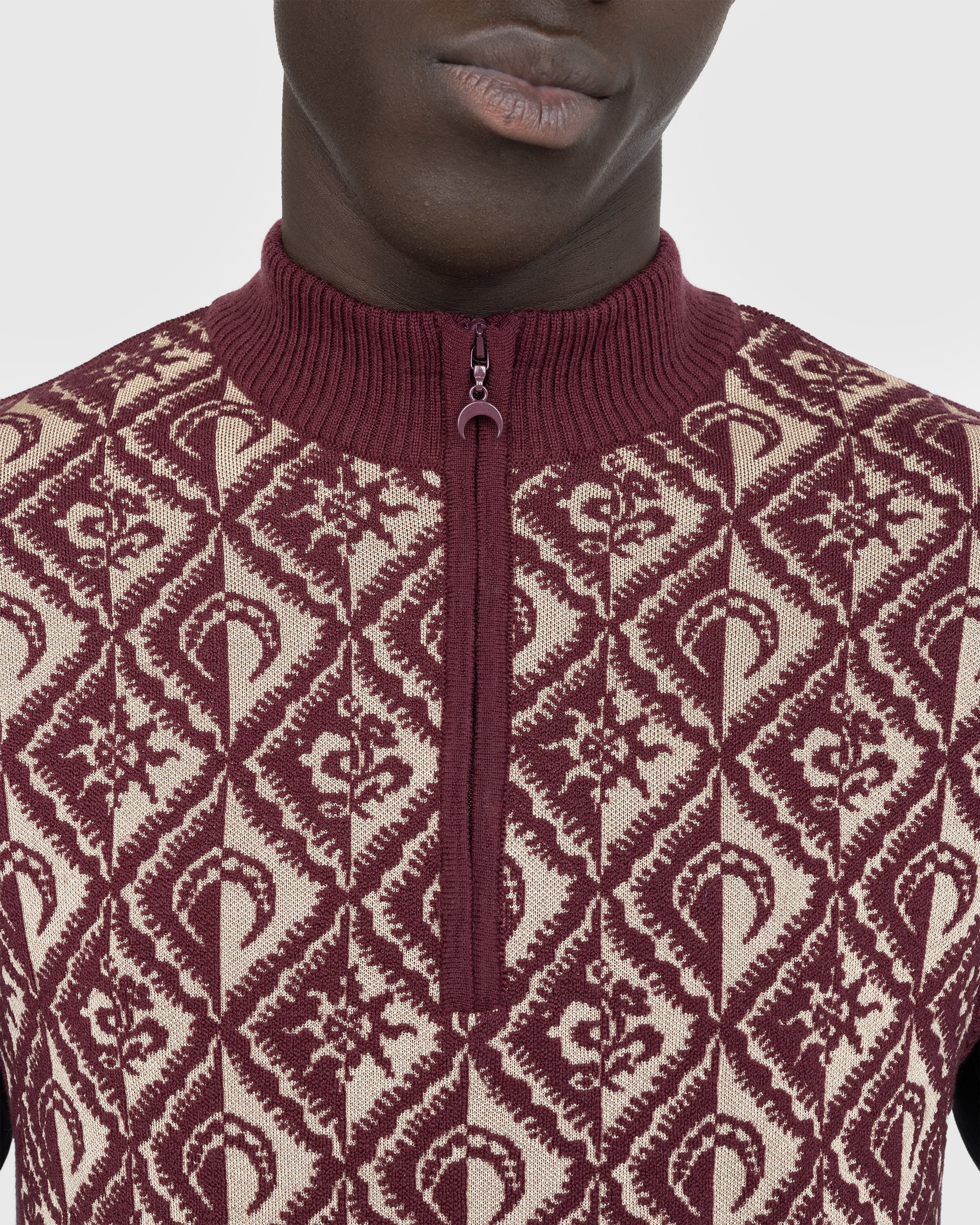 Marine Serre – Moon Diamant Knit Jacquard Sleeveless Pullover Red