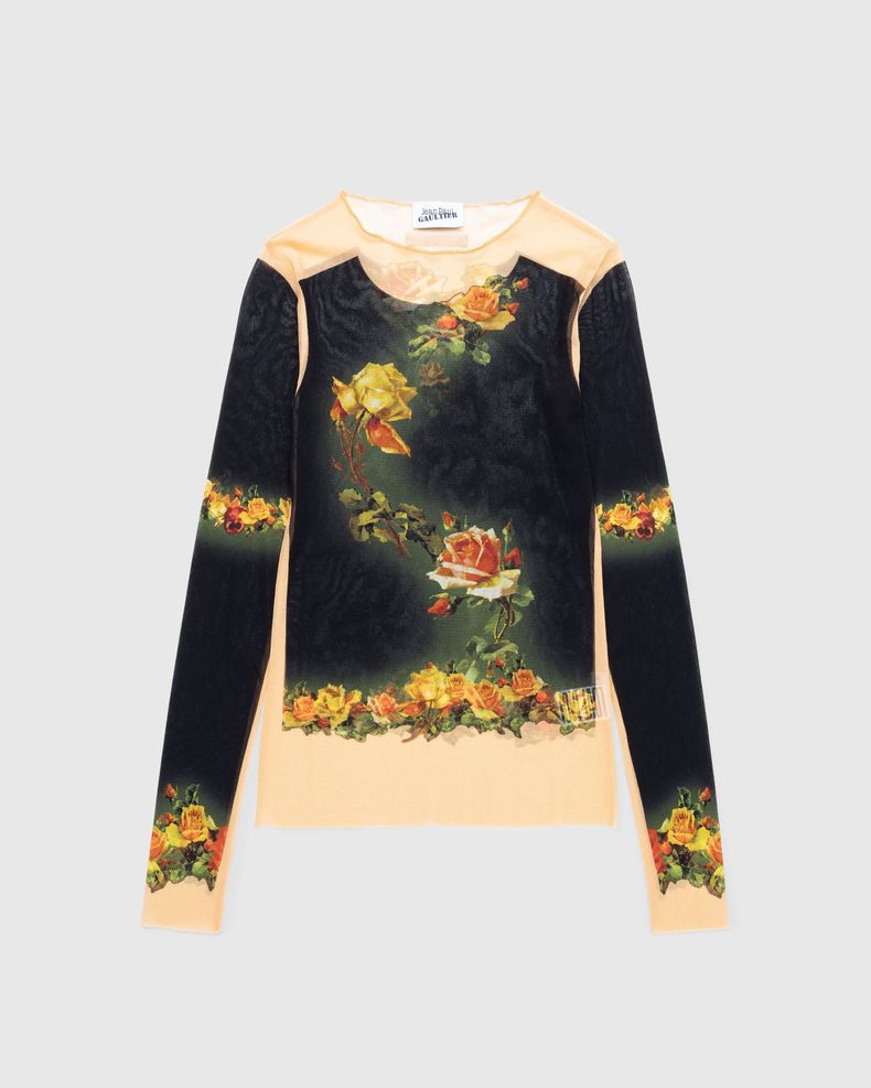 Crew Neck Long Sleeves "Fleurs Petit Grand" Beige