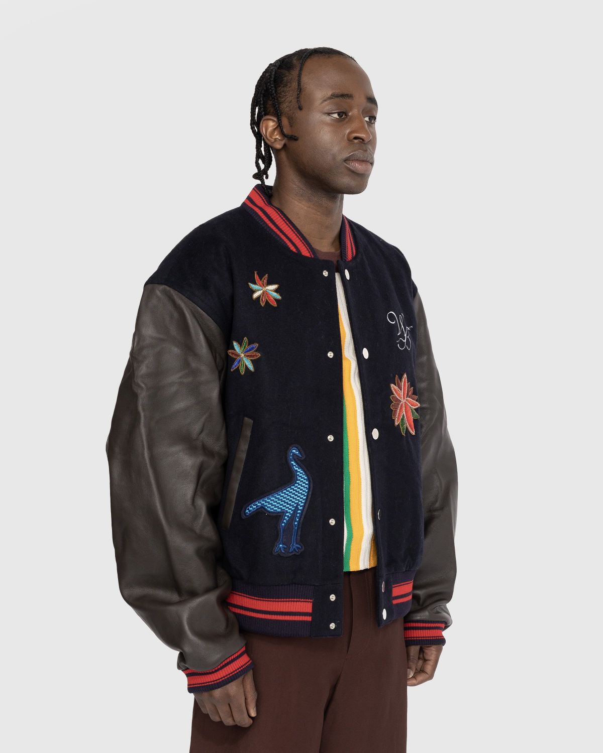 Wales Bonner – Ascend Varsity Jacket - Outerwear - Brown - Image 4