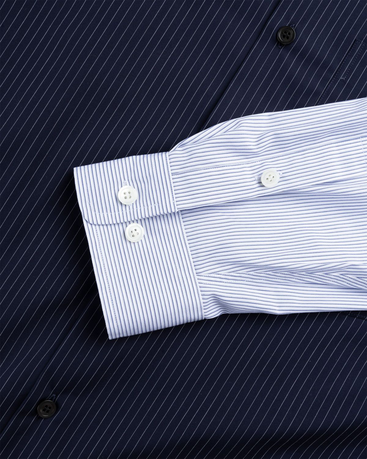 Dries van Noten – Carle Double Sleeve Shirt Navy - Shirts - Blue - Image 6