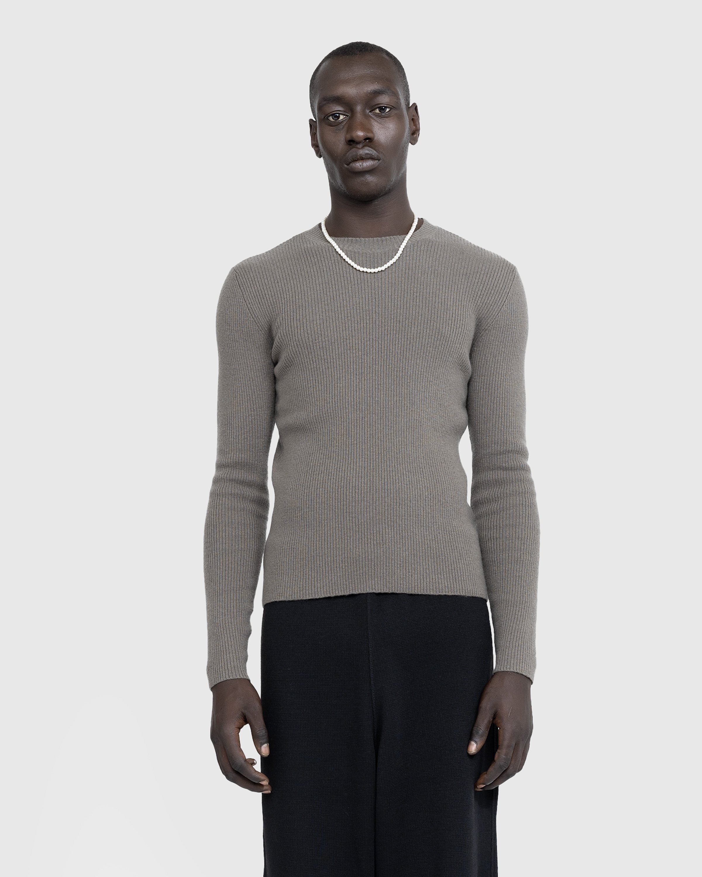 Our Legacy – Compact Roundneck Mole Grey Super Wool - Knitwear - Grey - Image 2
