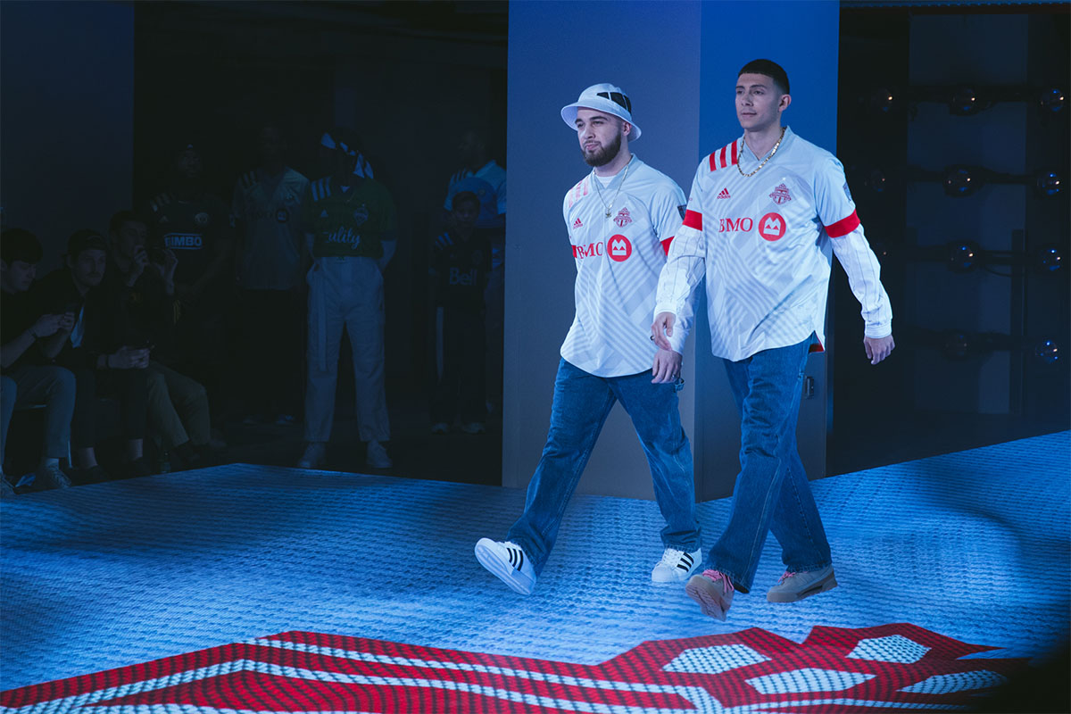 R&B duo Majid Jordan walks the runway for MLS' 2020 jersey unveiling at NYFW: Men's.