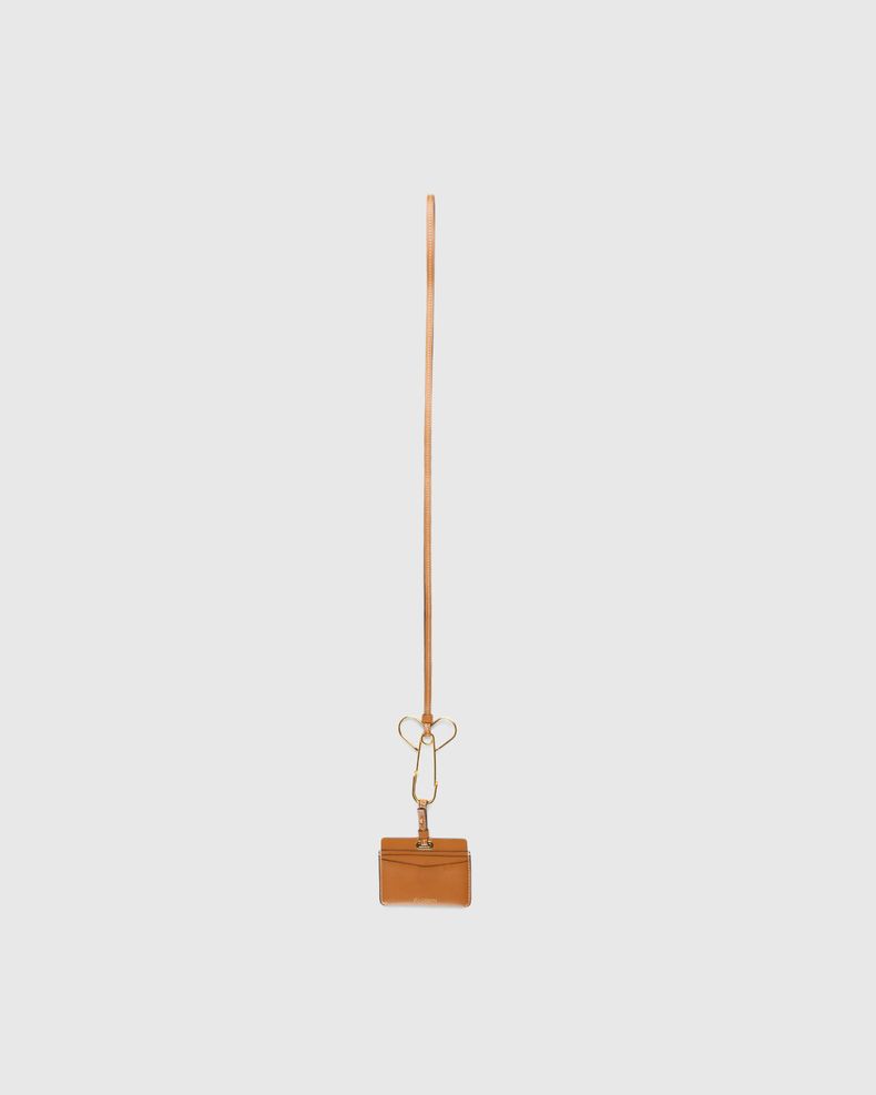 Leather Cardholder With Penis Pin Strap Pecan