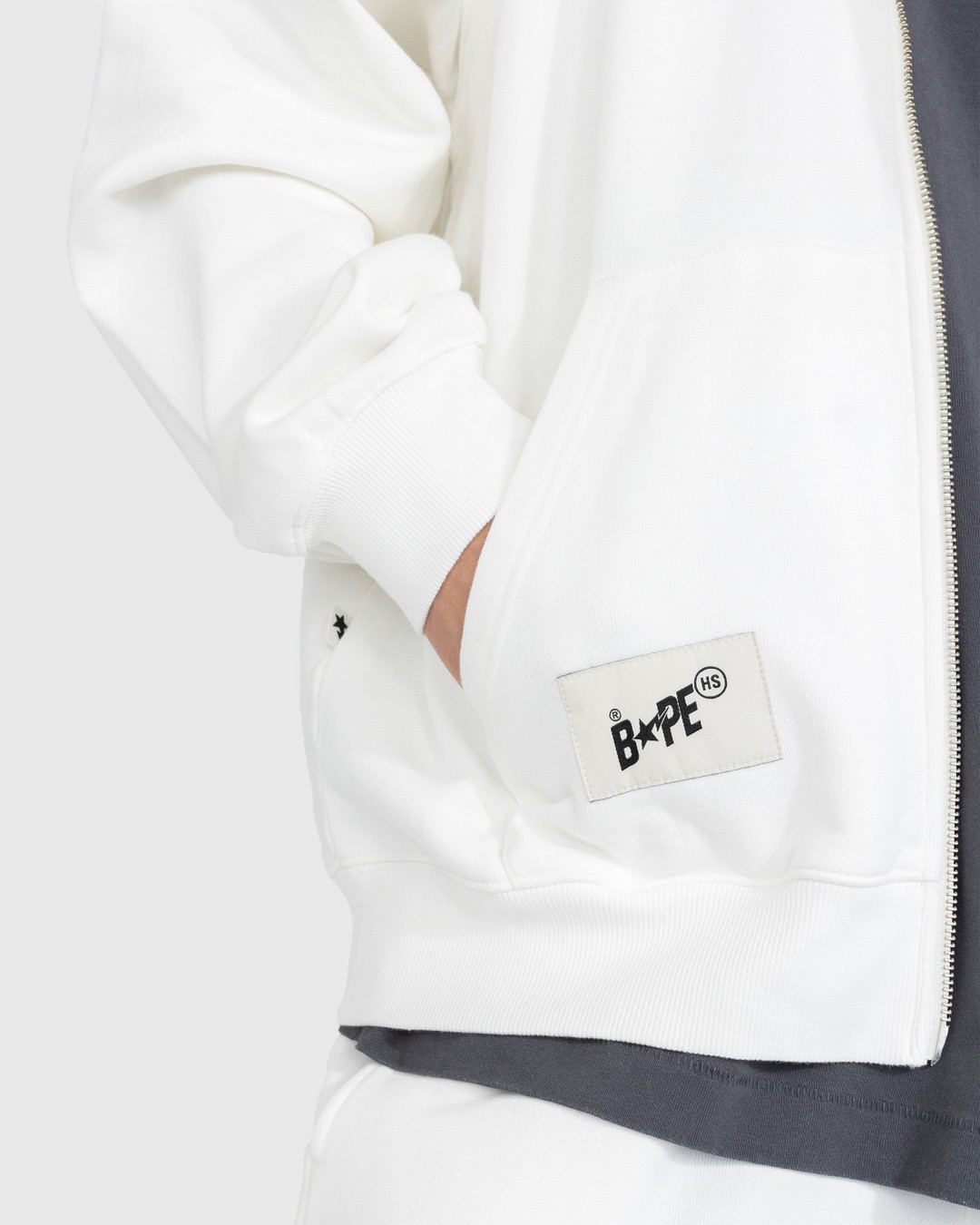 BAPE x Highsnobiety – Heavy Washed Zip Hoodie Ivory - Sweats - Beige - Image 4