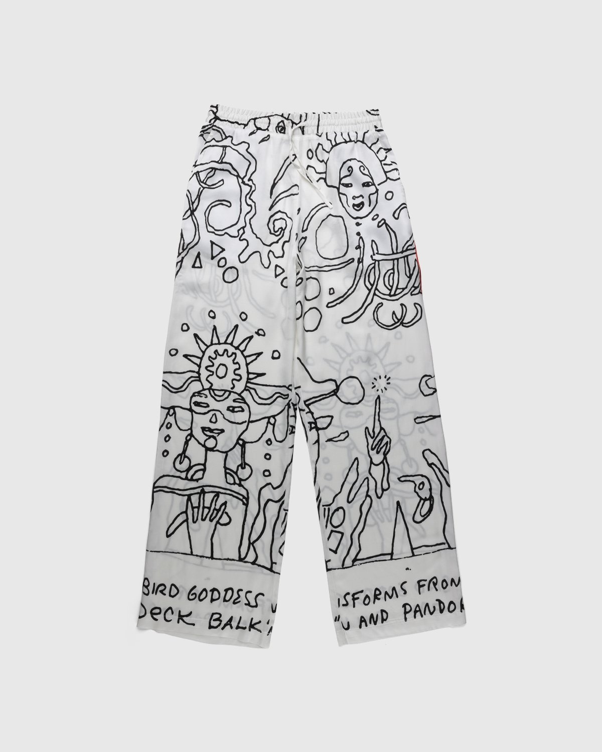 Honey Fucking Dijon x Steven Arnold – Fluid Satin Woven Pants - Pants - White - Image 2
