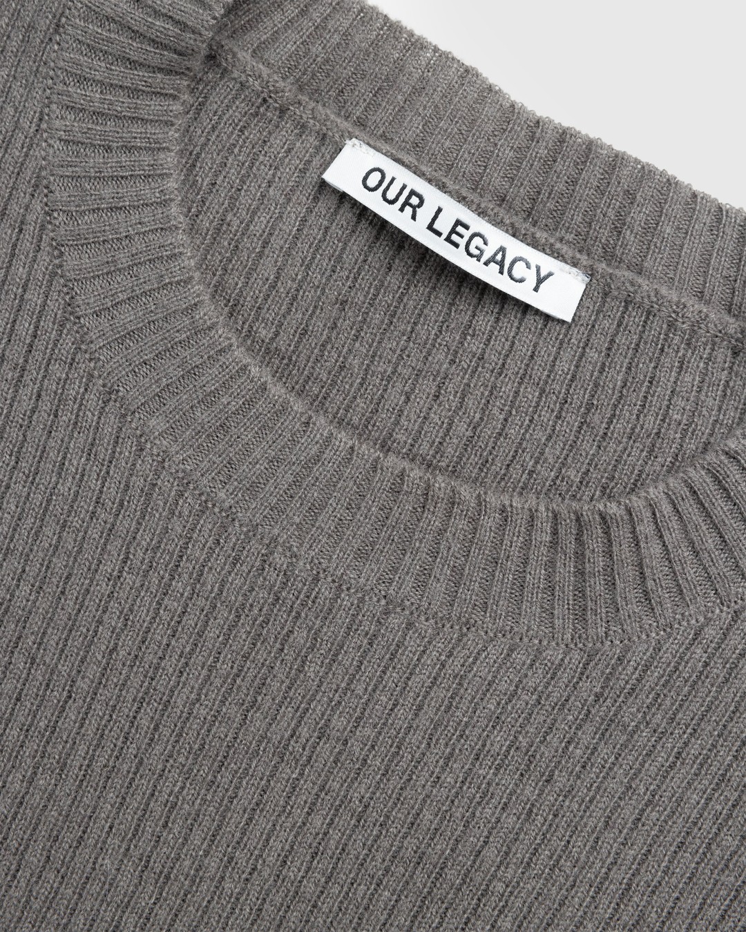Our Legacy – Compact Roundneck Mole Grey Super Wool - Knitwear - Grey - Image 6