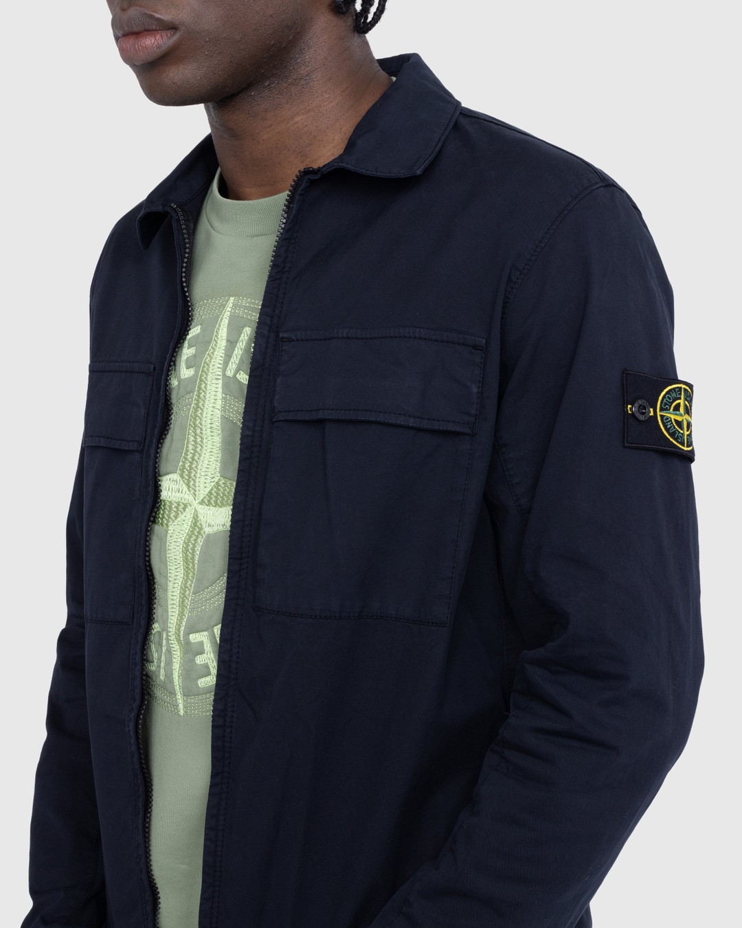 Navy blue stone island jumper deals