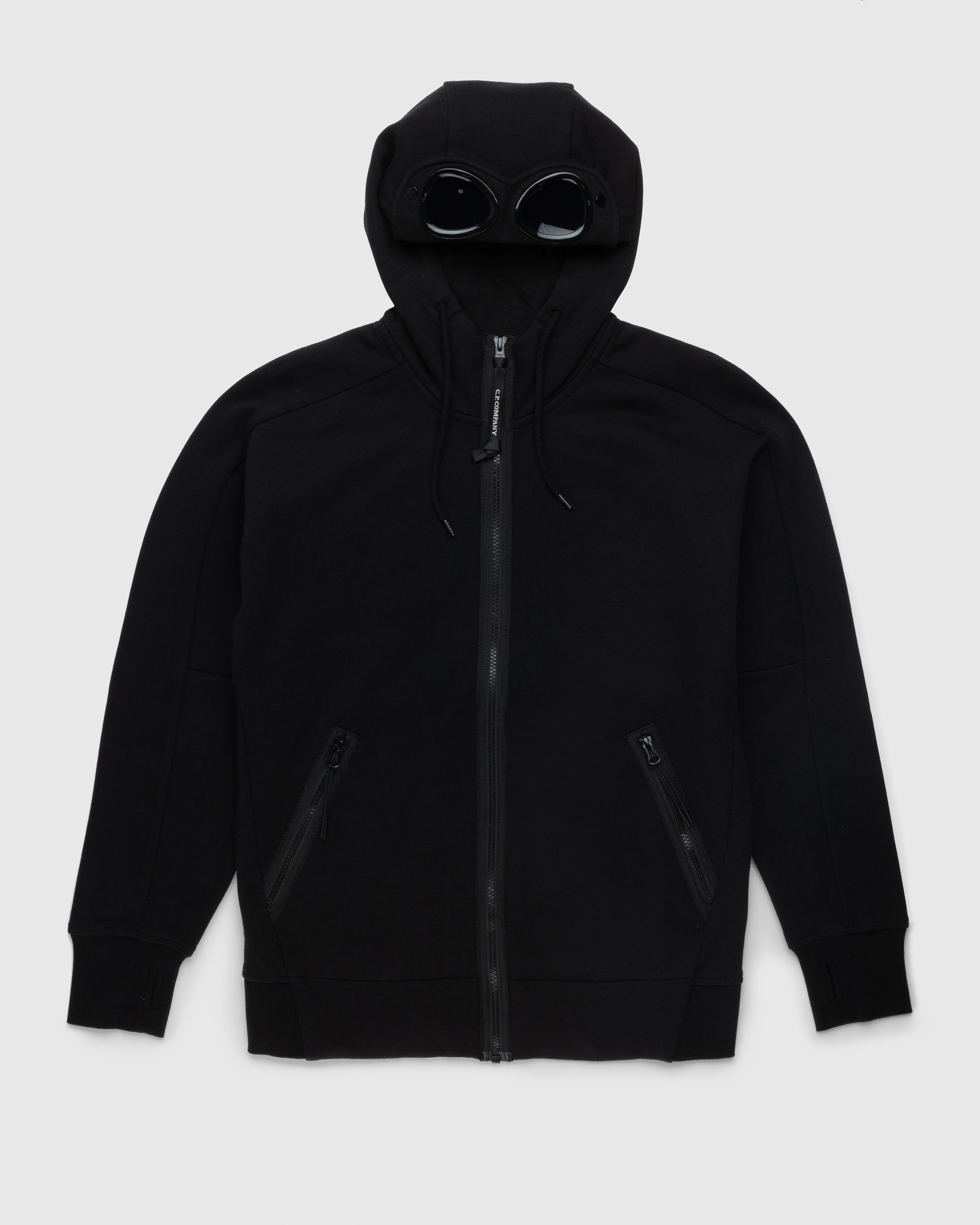 Proficiat Monteur blaas gat C.P. Company – Diagonal Raised Fleece Goggle Zipped Hoodie Black |  Highsnobiety Shop