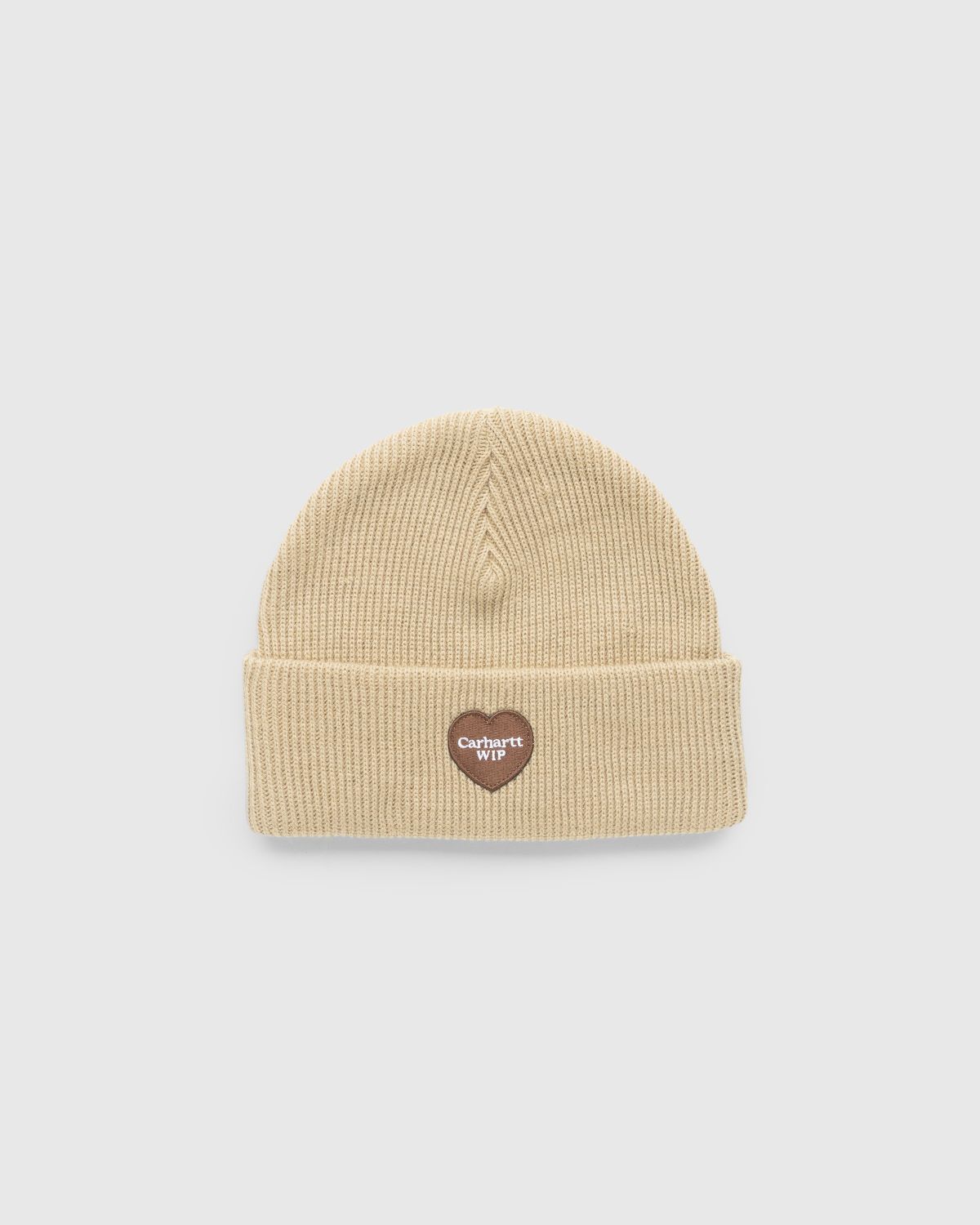 Carhartt WIP – Heart Patch Beanie Dusty Hamilton Brown - Hats - Brown - Image 1