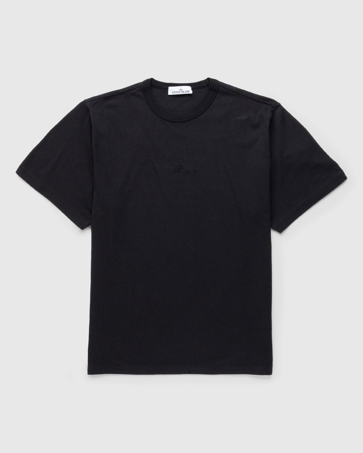 Stone Island – Garment-Dyed Logo T-Shirt Black - T-shirts - Black - Image 1