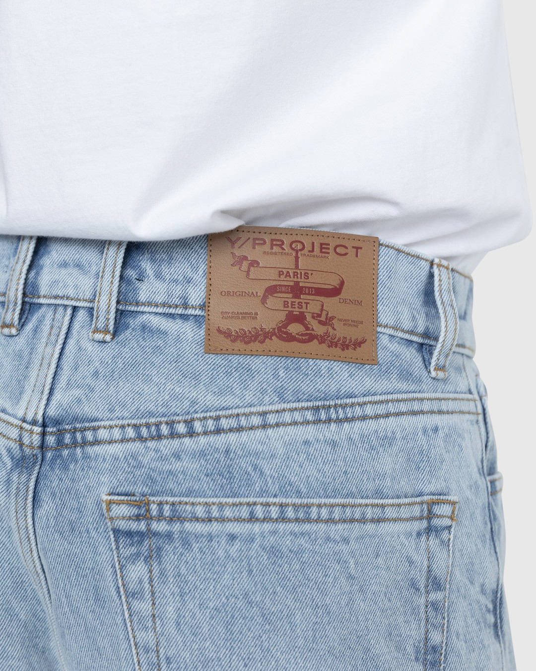 Y/Project – Pinched Logo Jeans Blue - Pants - Blue - Image 6