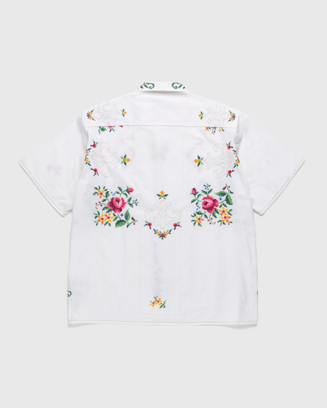 Diomene by Damir Doma – Embroidered Vacation Shirt White/Green - Shortsleeve Shirts - White - Image 2