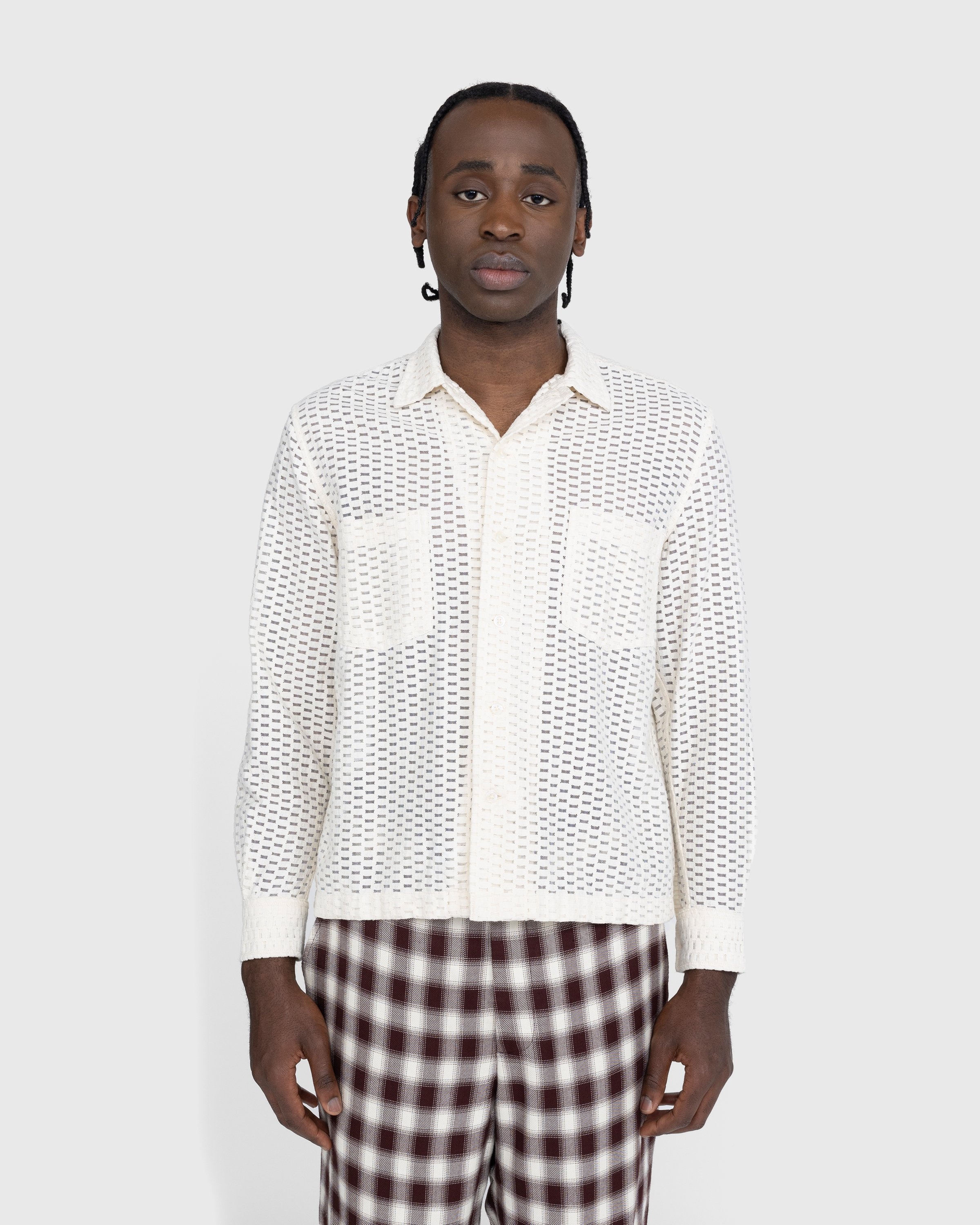 Bode – Sheer Brick Lace Long-Sleeve Shirt Beige - Shirts - Beige - Image 2
