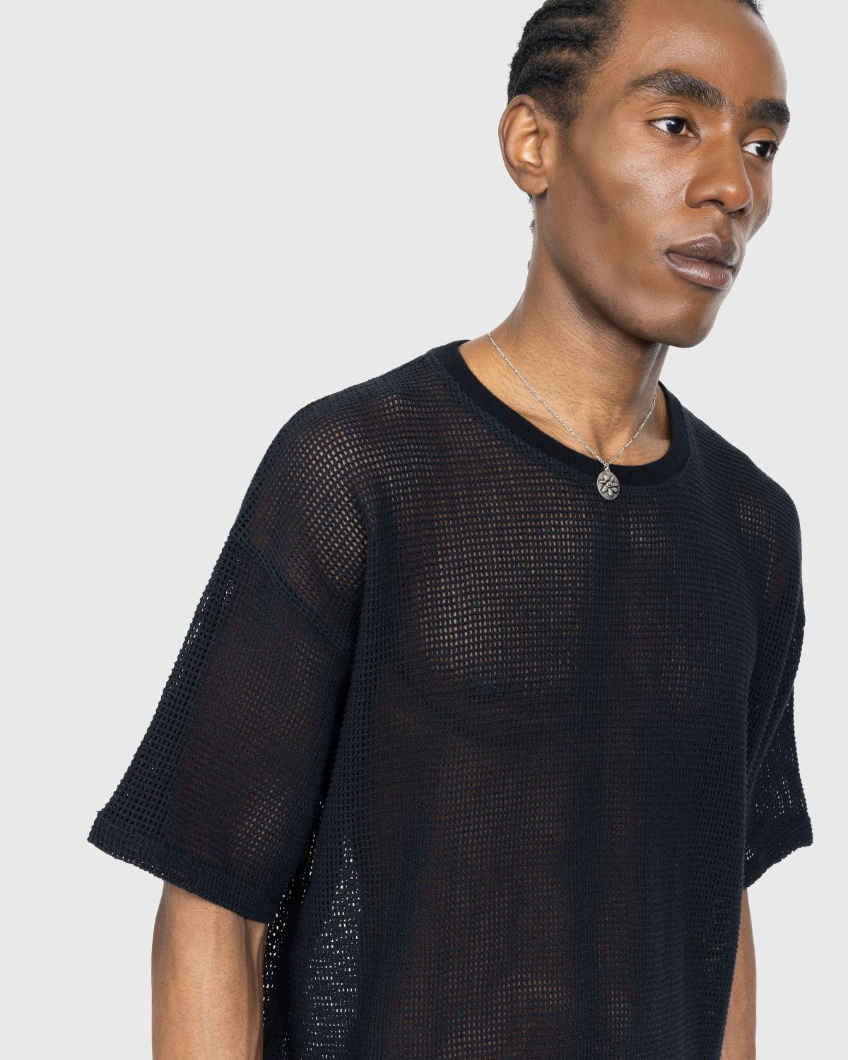 Highsnobiety – Cotton Mesh Knit T-Shirt Black - T-shirts - Black - Image 5