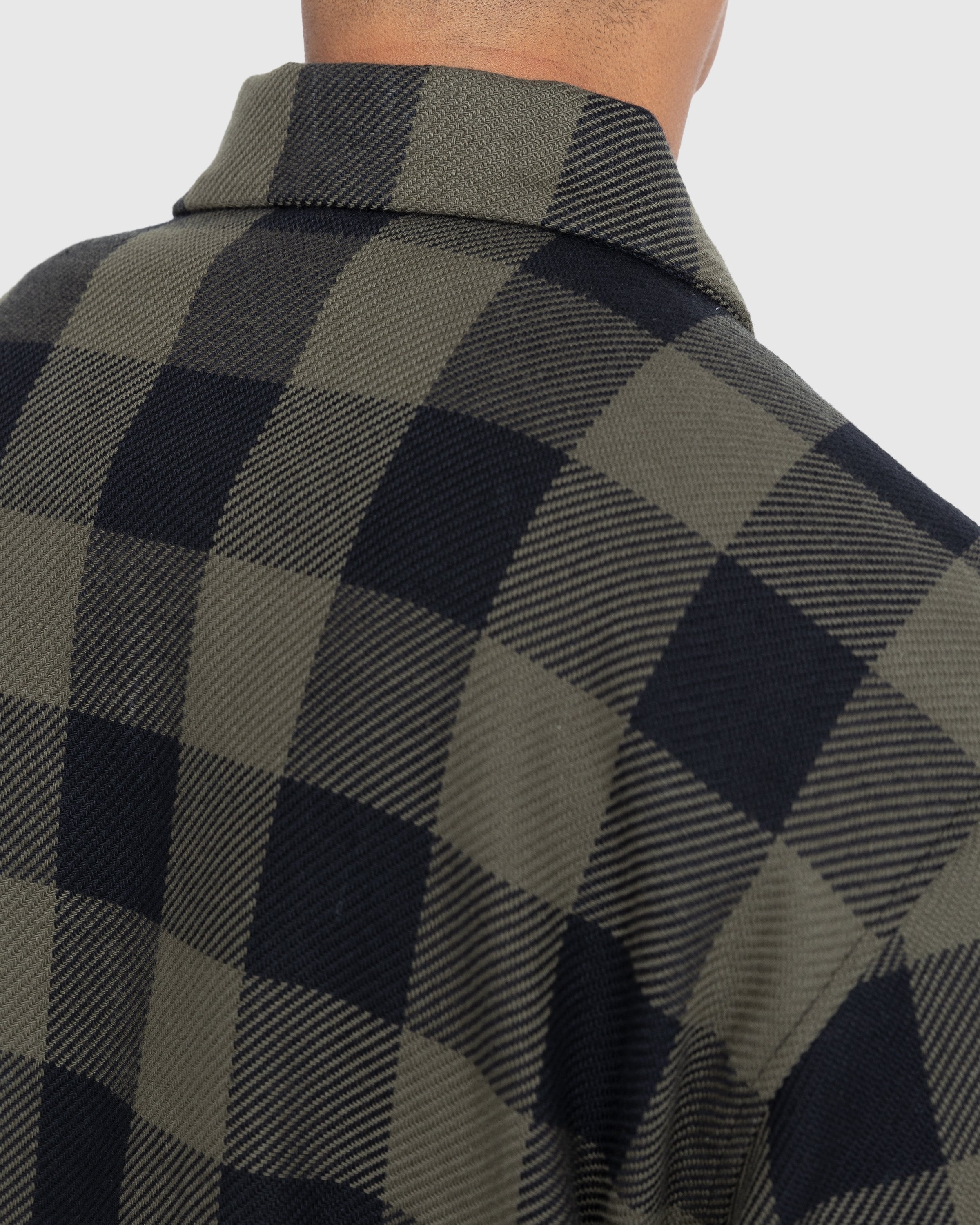 Highsnobiety – Buffalo Check Zip Shirt Olive - Shirts - Green - Image 5