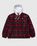 Tartan Fleece Hooded Overshirt Biking Red