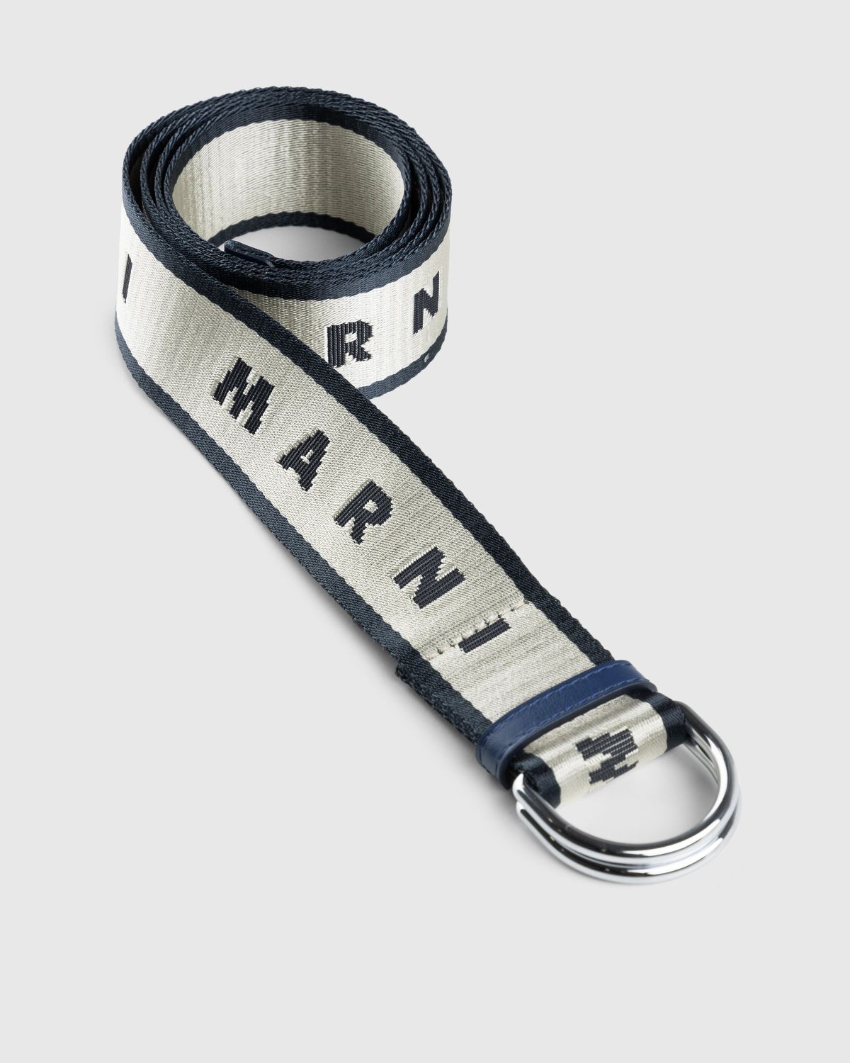 Marni logo-print leather keyring - Silver