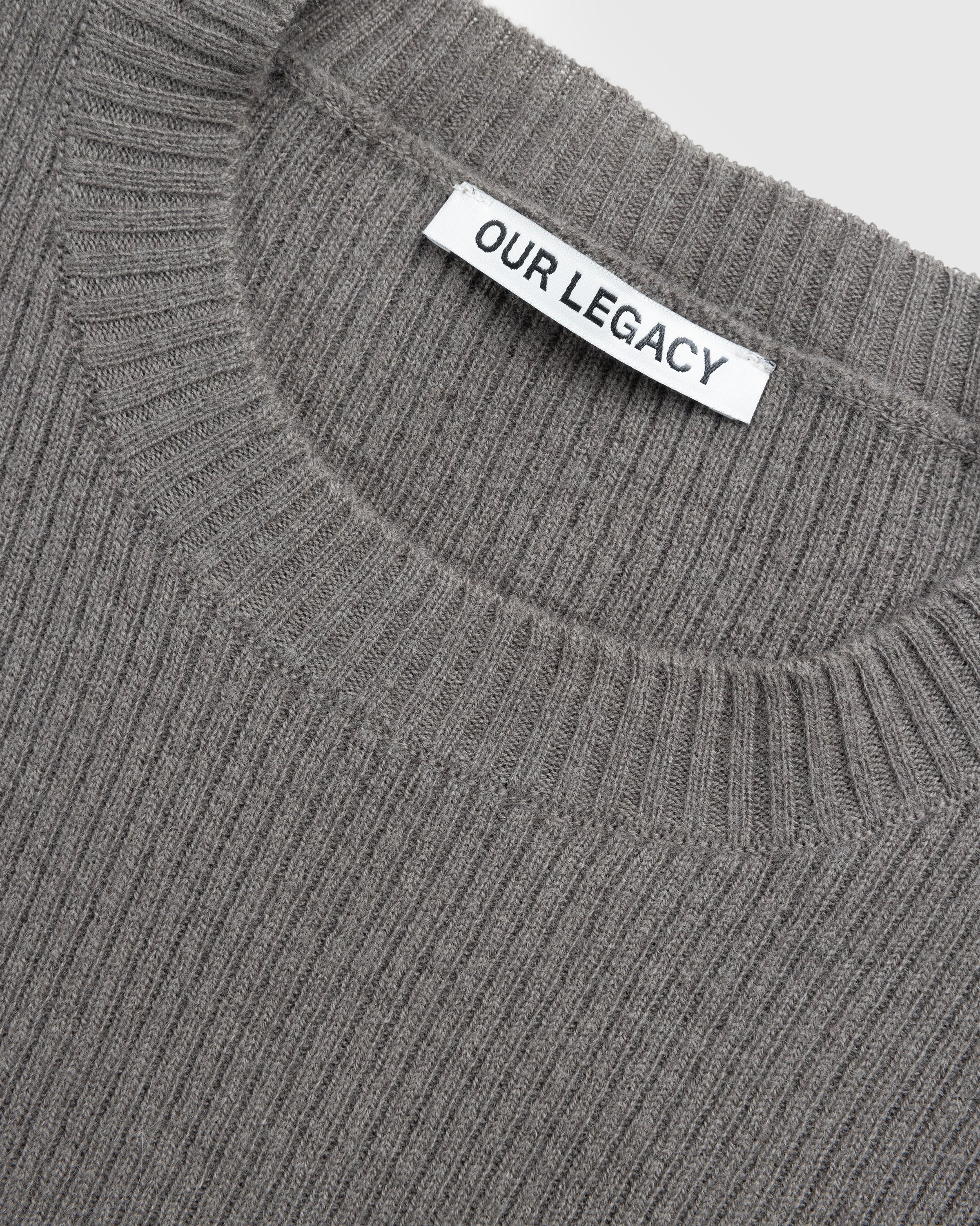 Our Legacy – Compact Roundneck Mole Grey Super Wool - Knitwear - Grey - Image 6