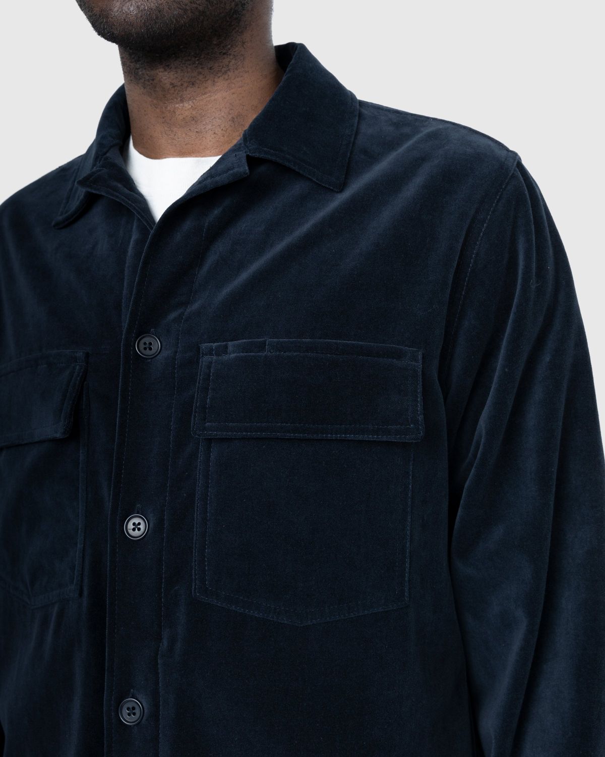 Highsnobiety – Moleskin CPO Shirt Navy - Overshirt - Blue - Image 9