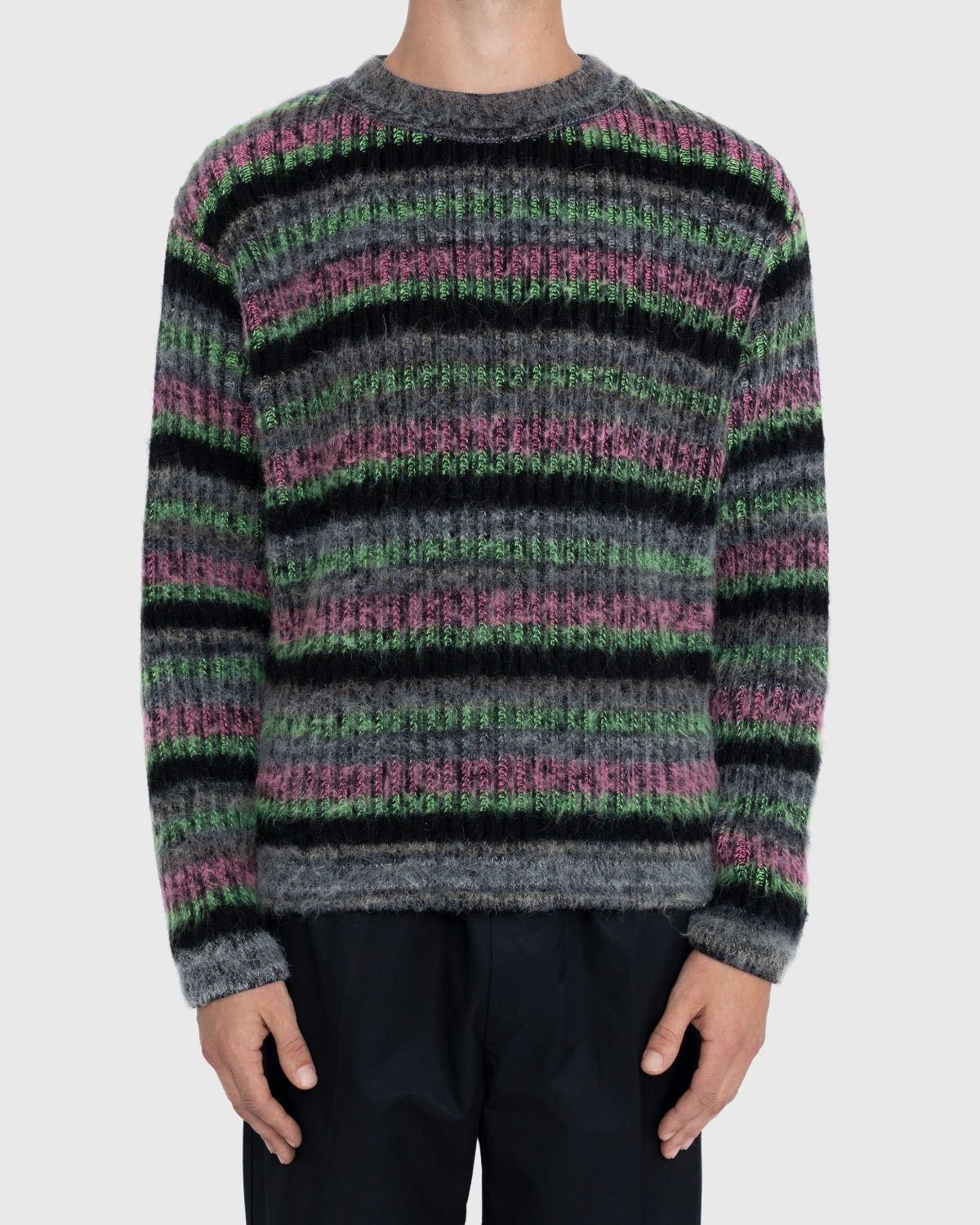 AGR – Fuzzy Mohair Crewneck Sweater Multi - Knitwear - Multi - Image 2