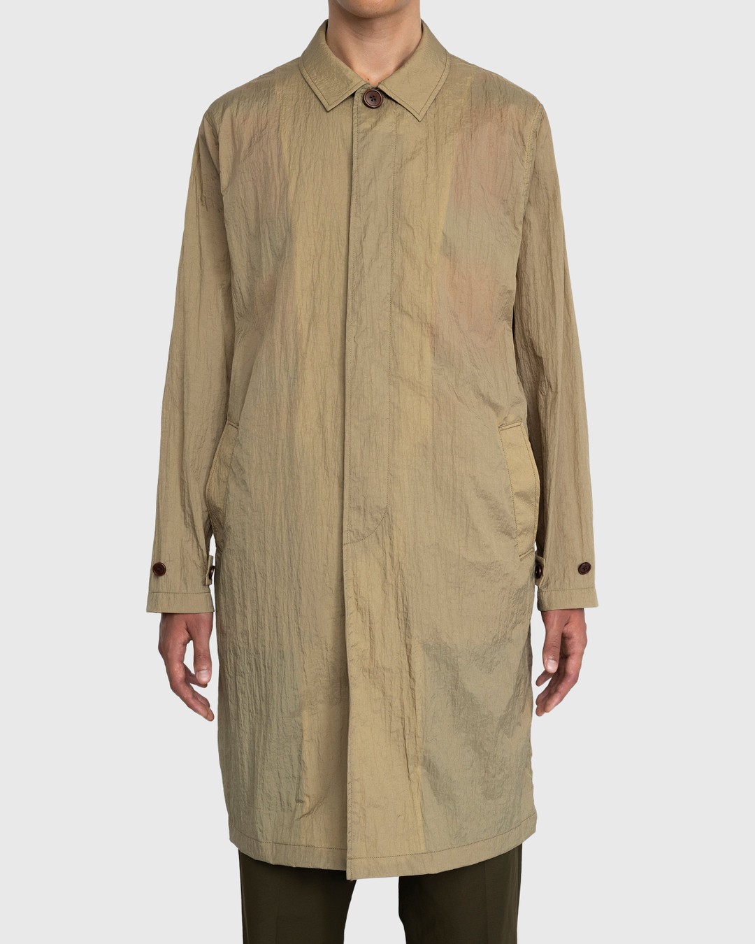 Highsnobiety – Crinkle Nylon Mac Camel - Outerwear - Beige - Image 2