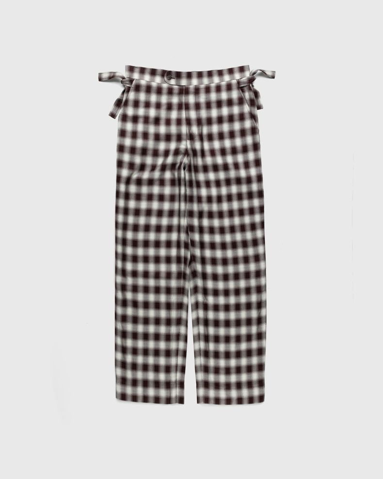 bode – Shadow Plaid Side-Tie Trousers Brown