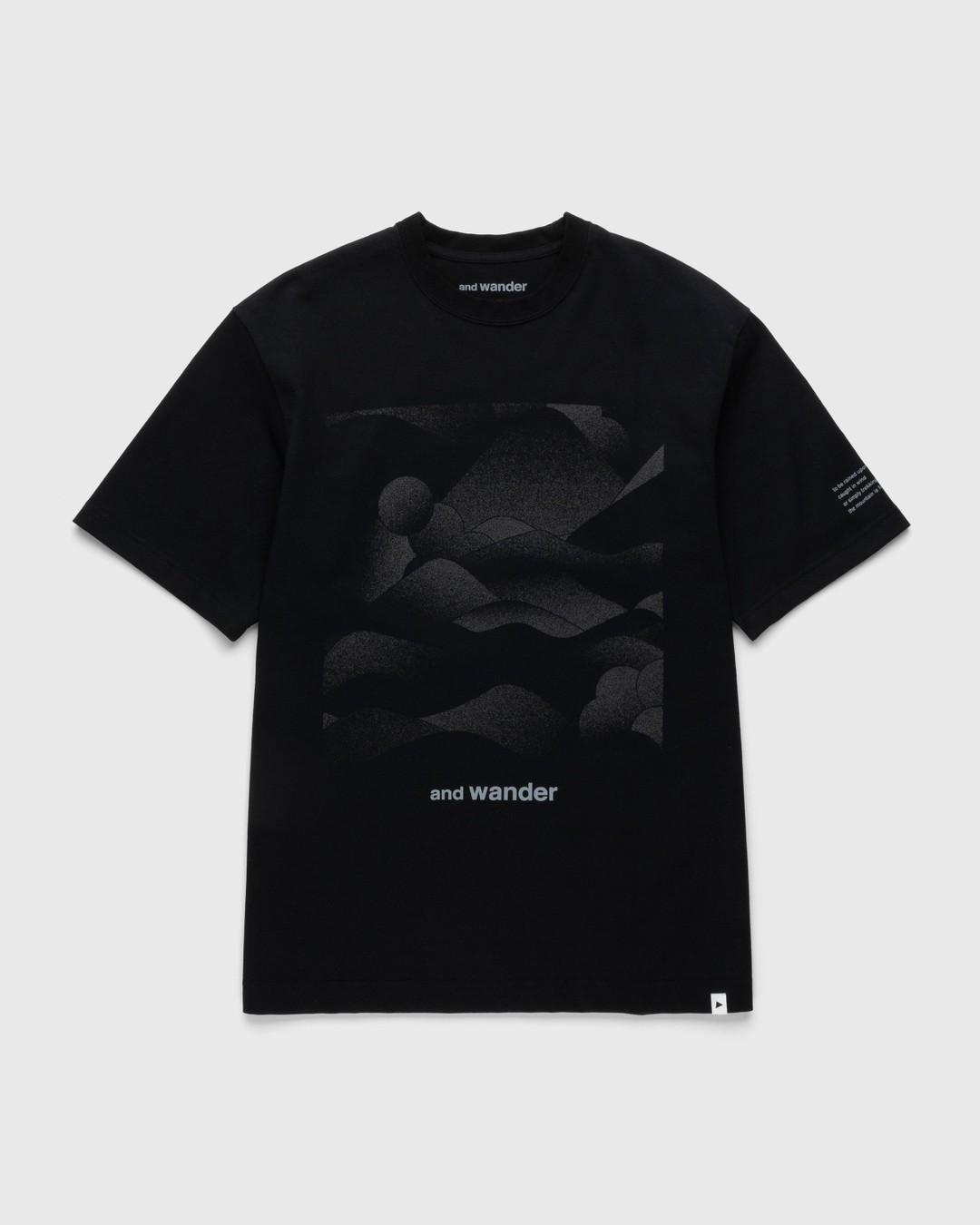 And Wander – Mountain Camo Tee Black - T-Shirts - Black - Image 1