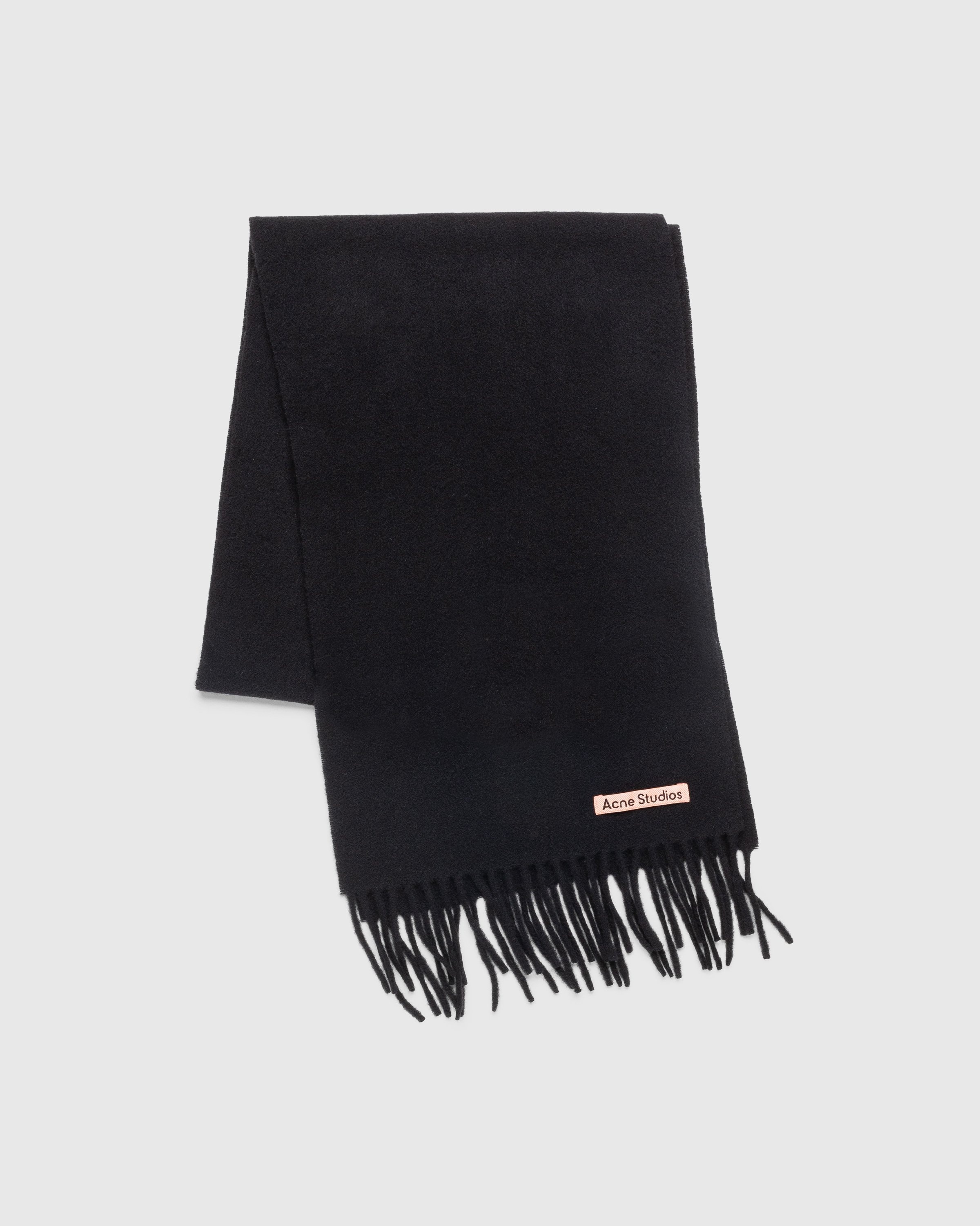 Acne Studios – Wool Fringe Scarf Black - Scarves - Black - Image 2