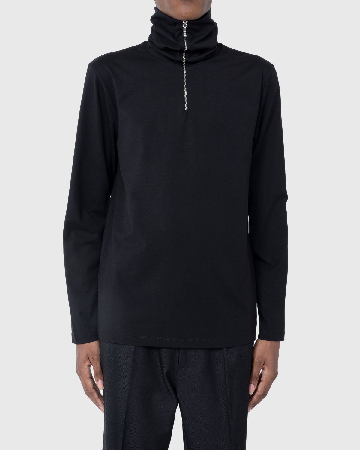 Jil Sander – Zip-Up Longsleeve Black - Longsleeves - Black - Image 5
