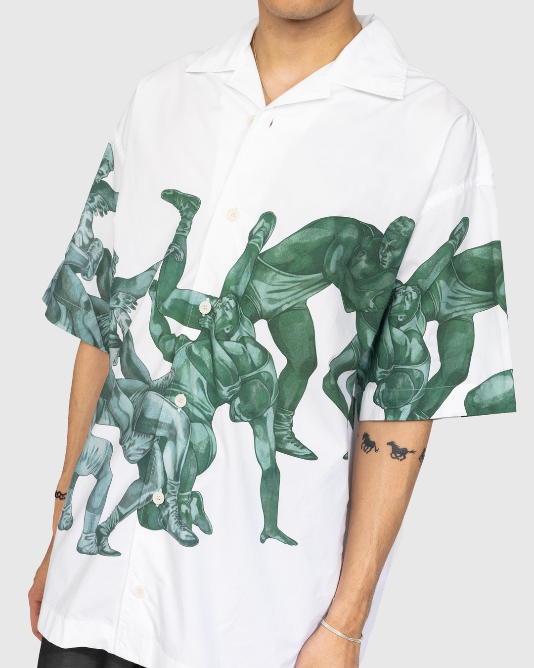 J.W. Anderson – Pol Print Short Sleeve Shirt White - Shirts - White - Image 4