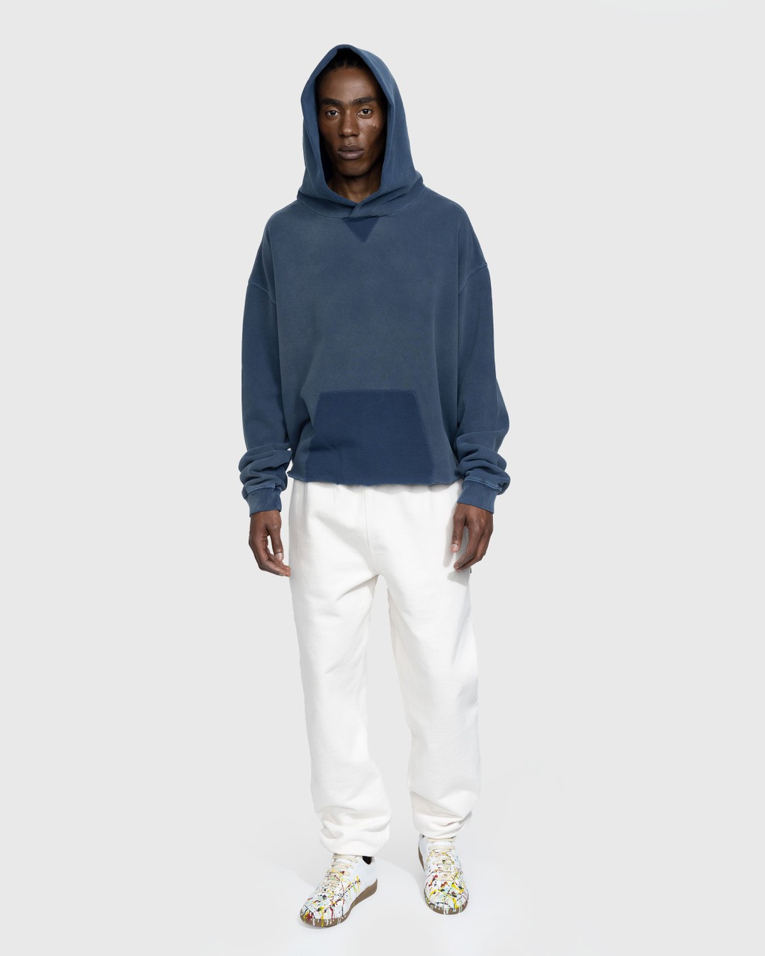 Maison Margiela – Organic Cotton Logo Hoodie Blue - Sweats - Blue - Image 5