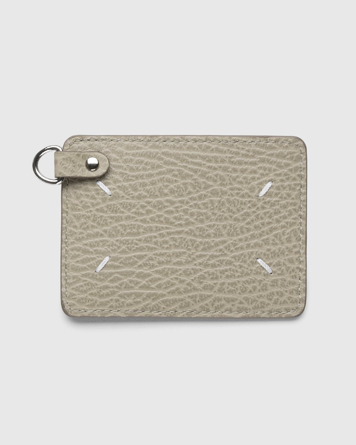 Maison Margiela – Leather Card Holder With Key Ring - Wallets - Black - Image 2