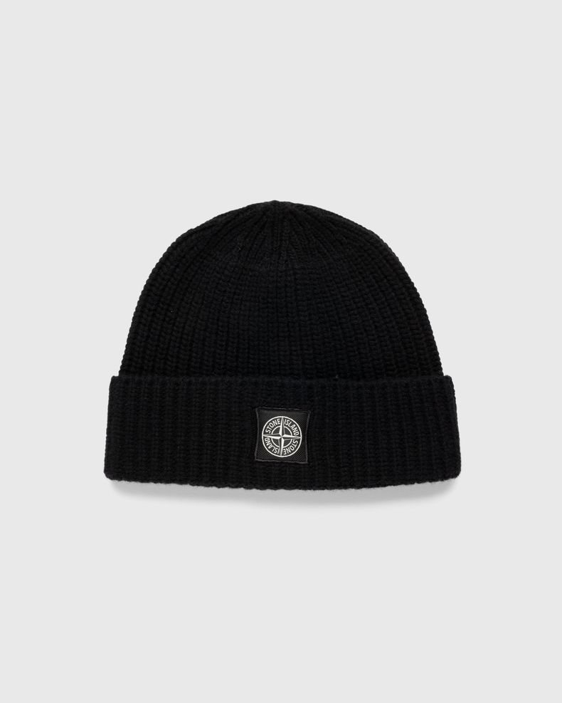 Stone Island – Ribbed Wool Beanie Black